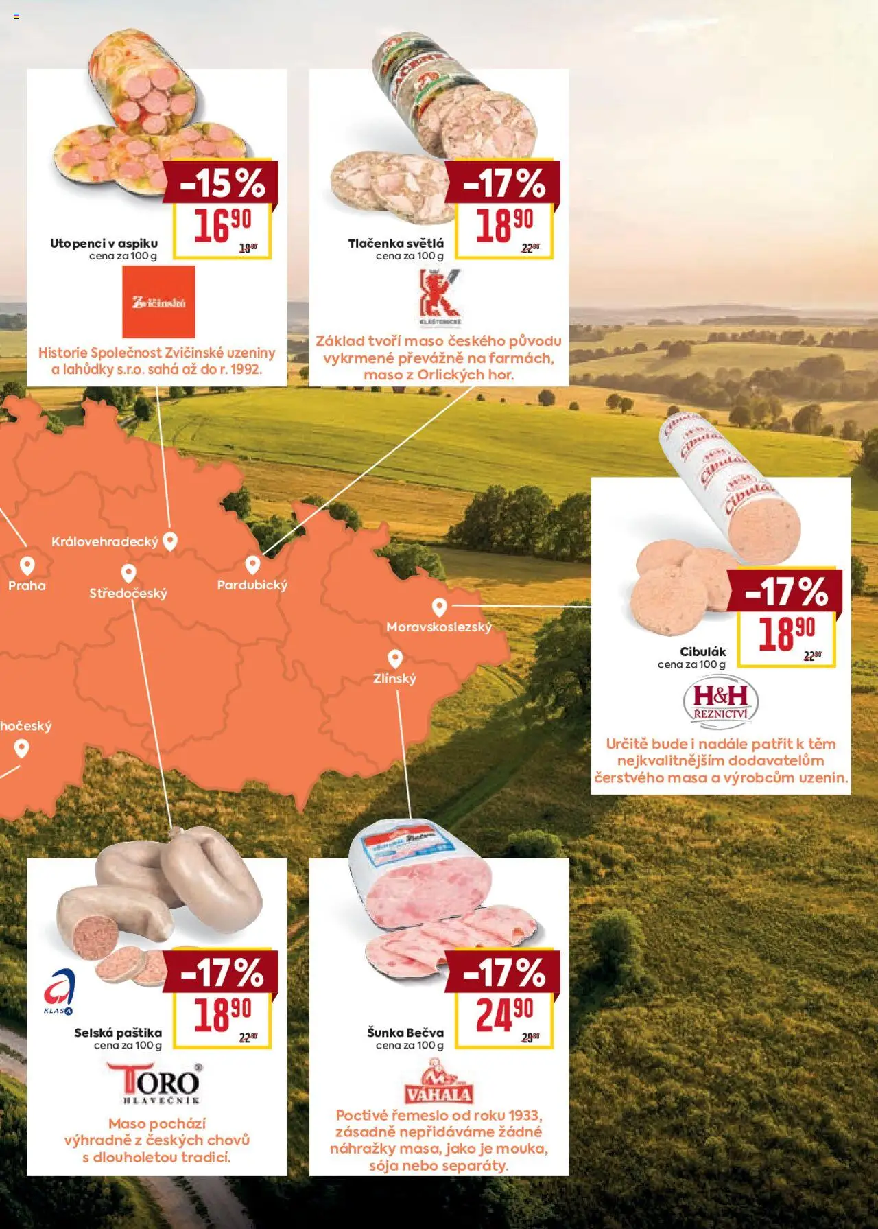 Billa Velký leták od 15.10.2025 | Strana: 9 | Produkty: Šunka, Utopenci, Tlačenka, Maso