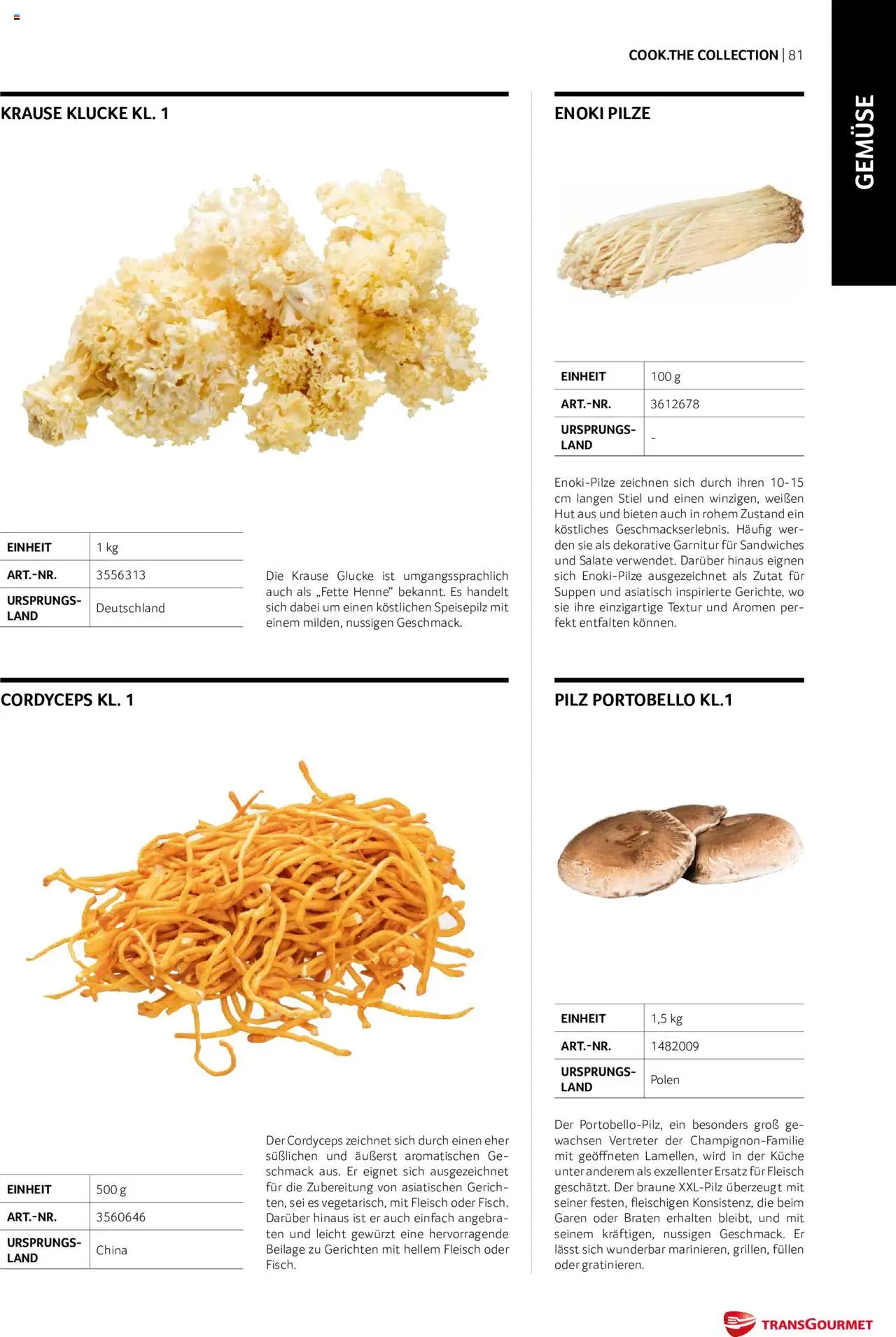 Transgourmet Cook Look-Book gültig ab 01.09.2023 | Seite: 81 | Produkte: Gemüse, Hut