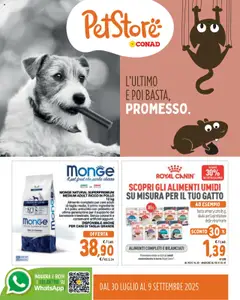 Anteprima del volantino Conad PetStore Lombardia catalogo valido a partire dal 30.07.2025