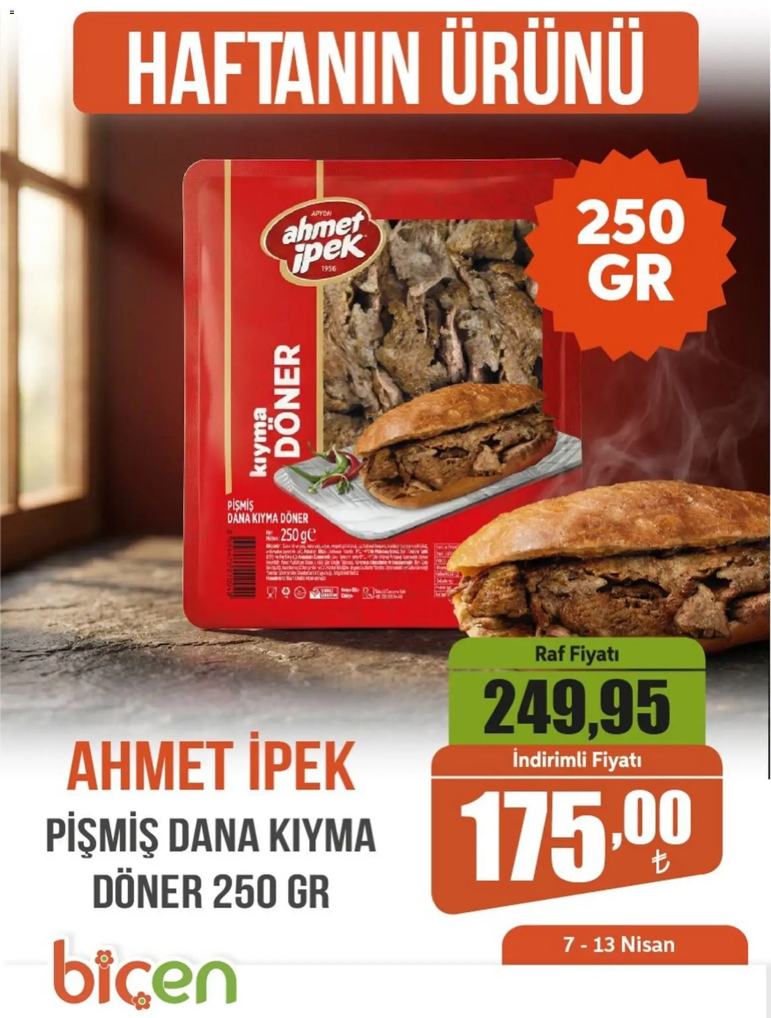 Biçen Market - Haftanın Ürünü - 07.04.2026 tarihinden itibaren geçerlidir | Sayfa: 1 | Ürünler: Döner, Raf, Kıyma