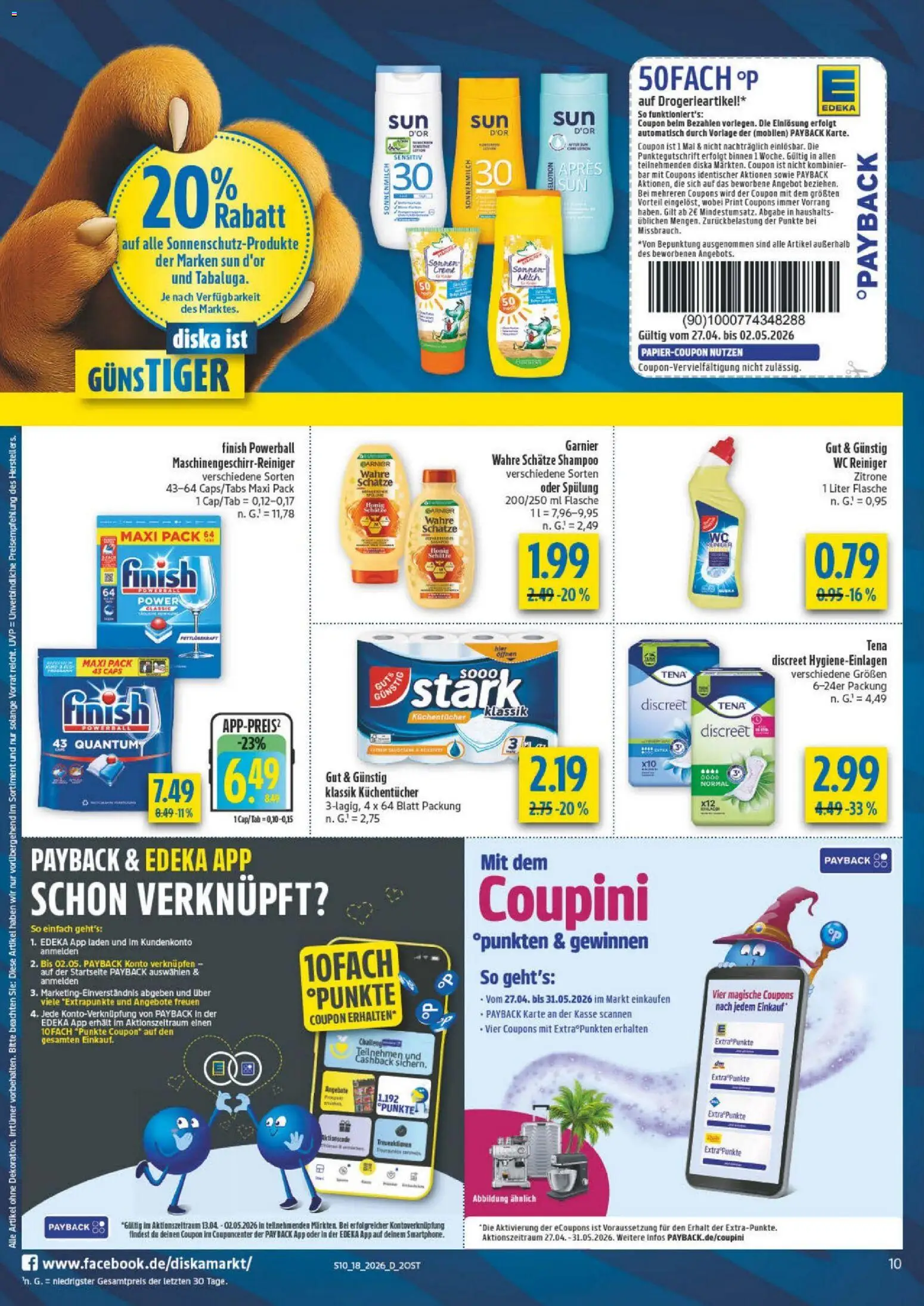 Diska - Diska Angebote Sachsen-Thüringen KW18 – gültig ab 27.04.2026 | Seite: 10 | Produkte: Finish, Spülung, Creme, Zitrone