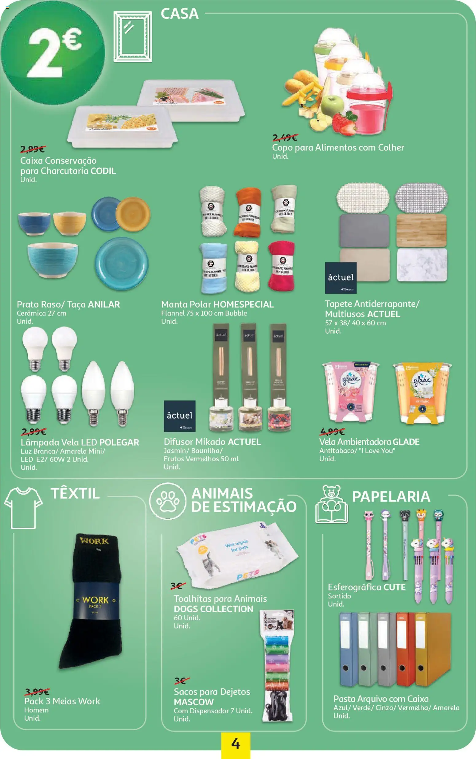 Auchan - Preços Redondos │ válido de 13.01.2026 | Página: 4 | Produtos: Caixa, Tapete, Meias, Difusor