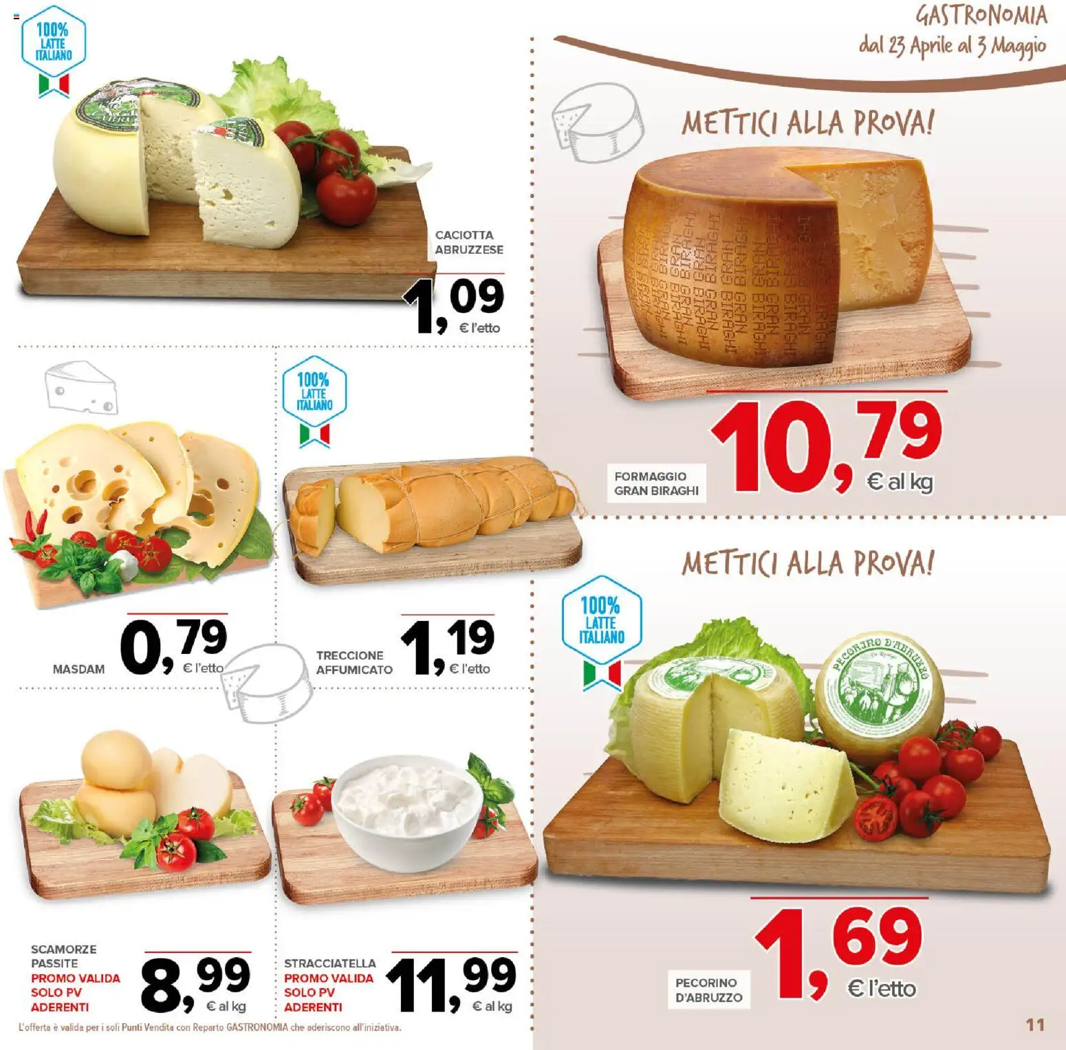 Volantino Todis del 23.04.2026 | Pagina: 11 | Prodotti: Latte, Formaggio, Pecorino, Stracciatella