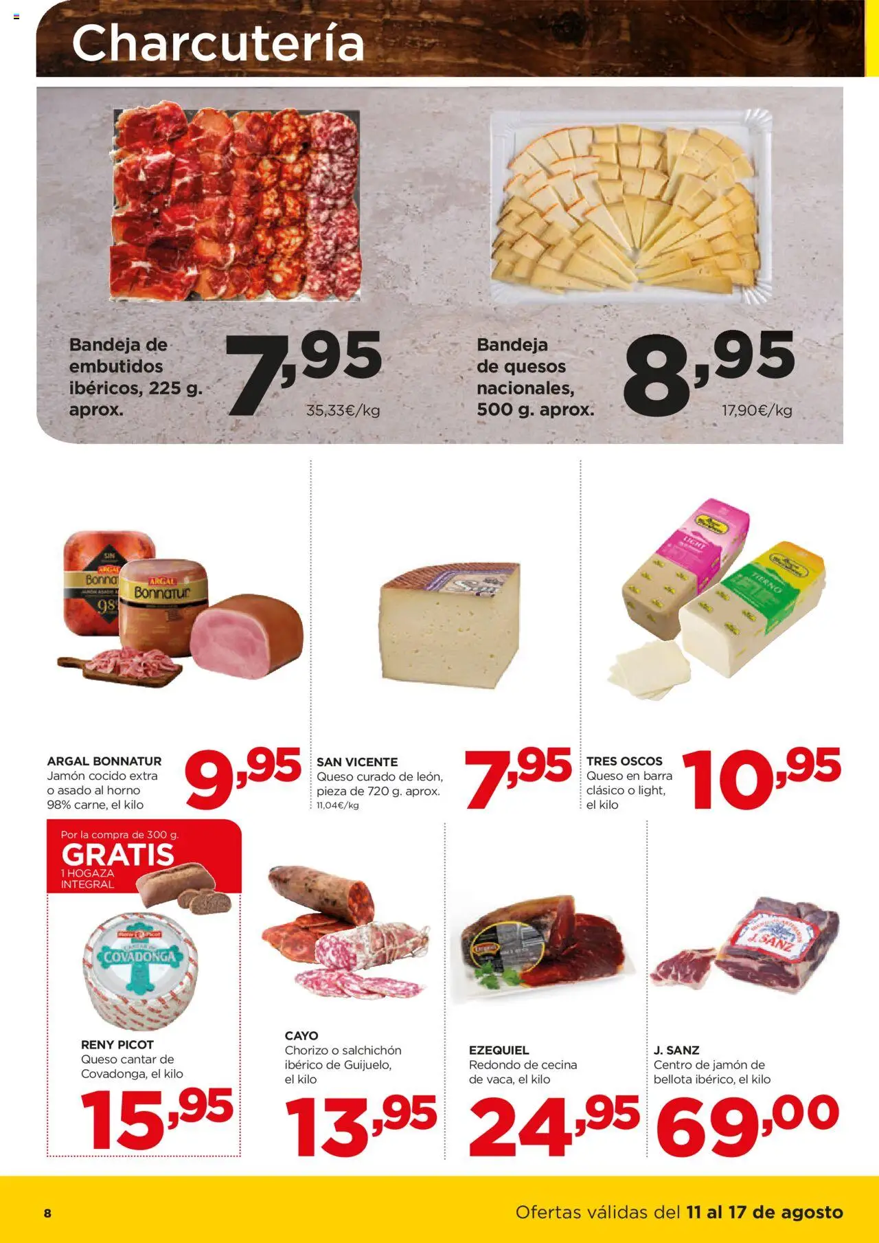 Alimerka folleto Asturias │ válido desde el 11.08.2025 | Página: 8 | Productos: Queso, Jamón, Jamón cocido, Horno