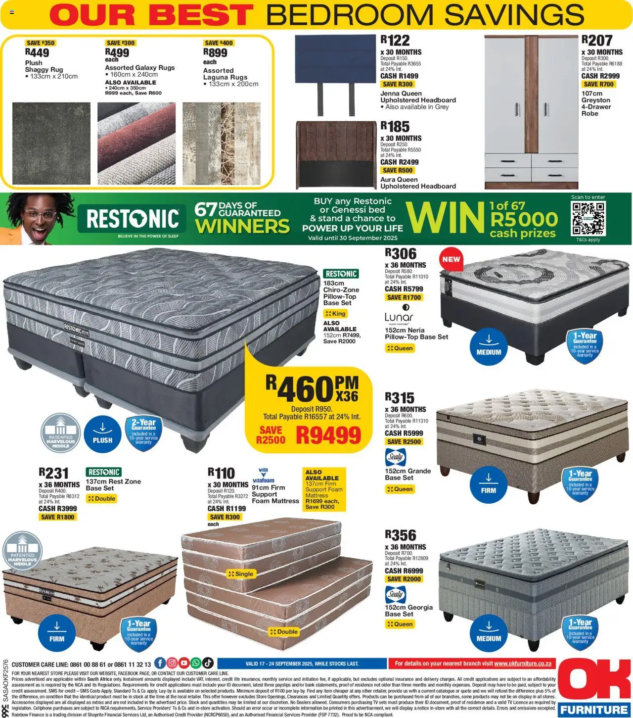 New OK Furniture catalogue – valid from 17.09.2025 | Page: 8 | Products: Rug, Mattress, TV, Stock