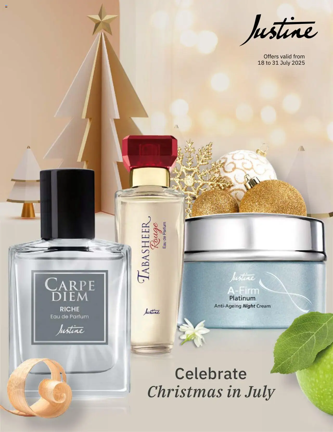 Justine Christmas In July │ valid from 18.07.2025 | Page: 1 | Products: Cream, Night cream
