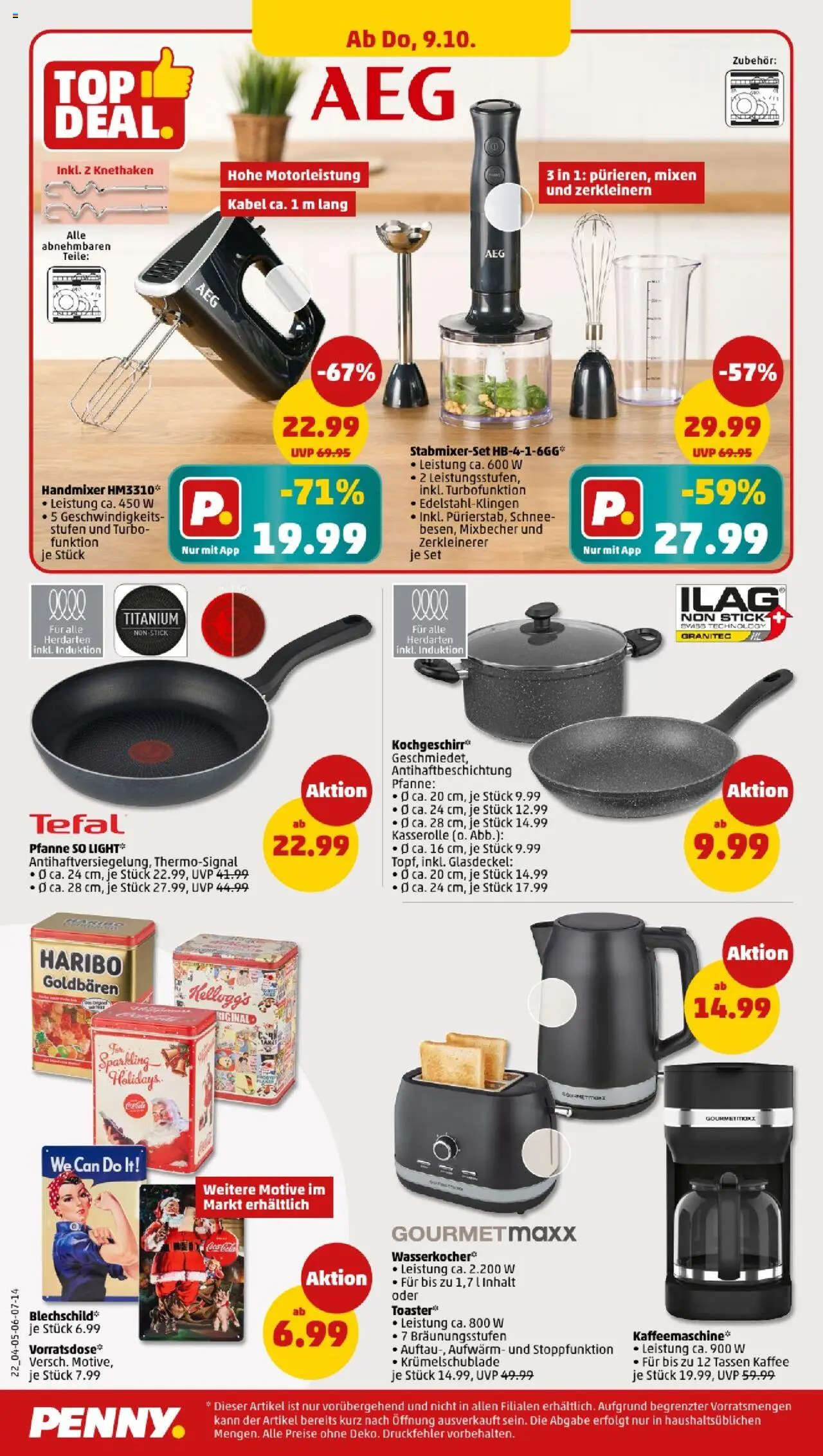 Penny - Bayern – gültig ab 06.10.2025 | Seite: 24 | Produkte: Toaster, Kaffee, Kellogg's, Handmixer