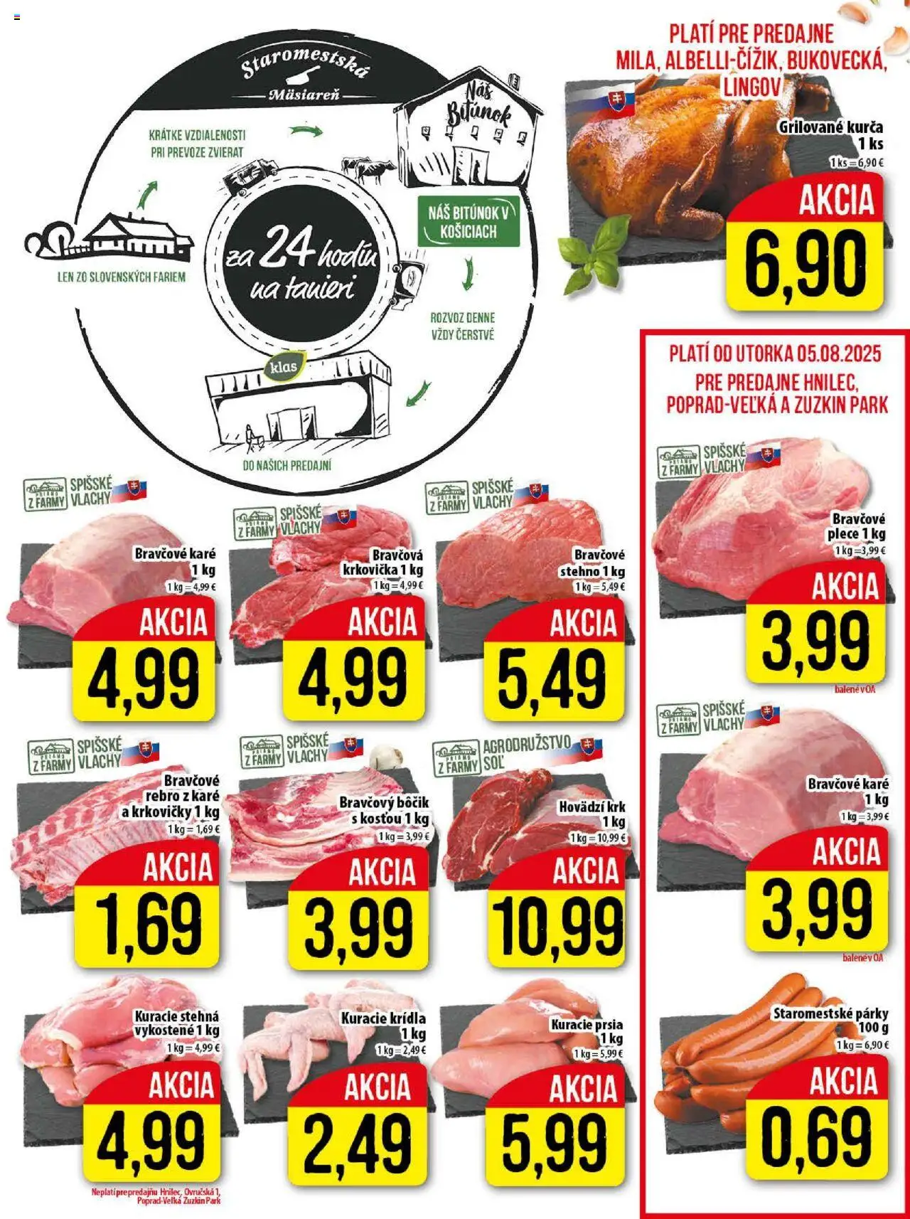 Klas leták │ platný od 04.08.2025 | Strana: 5 | Produkty: Kuracie stehná, Krkovička, Soľ, Kuracie krídla