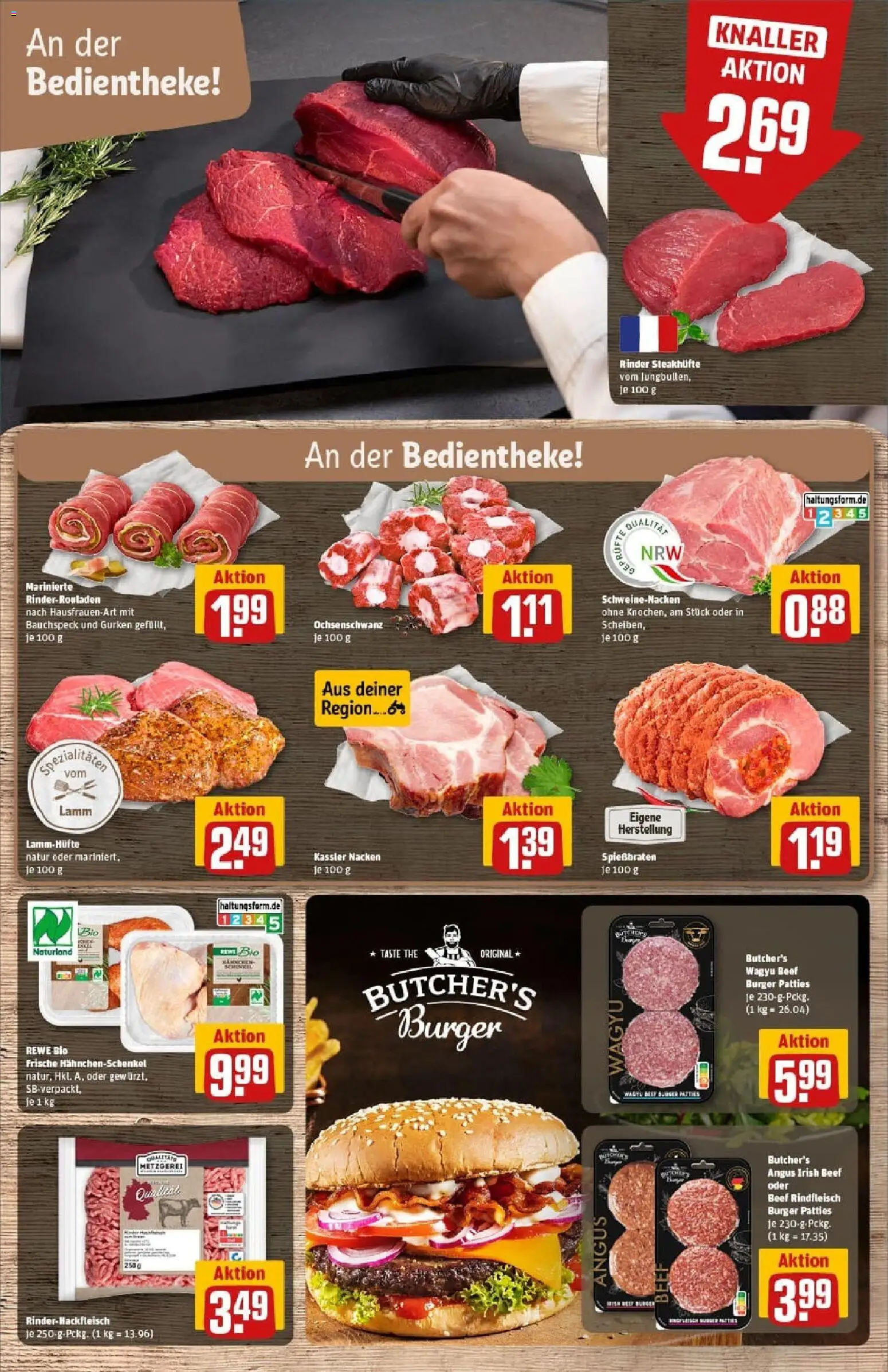 Rewe prospekt Rheinbach	 – gültig ab 26.10.2025 | Seite: 10 | Produkte: Hahnchenschenkel, Schweinenacken, Steak, Gurken