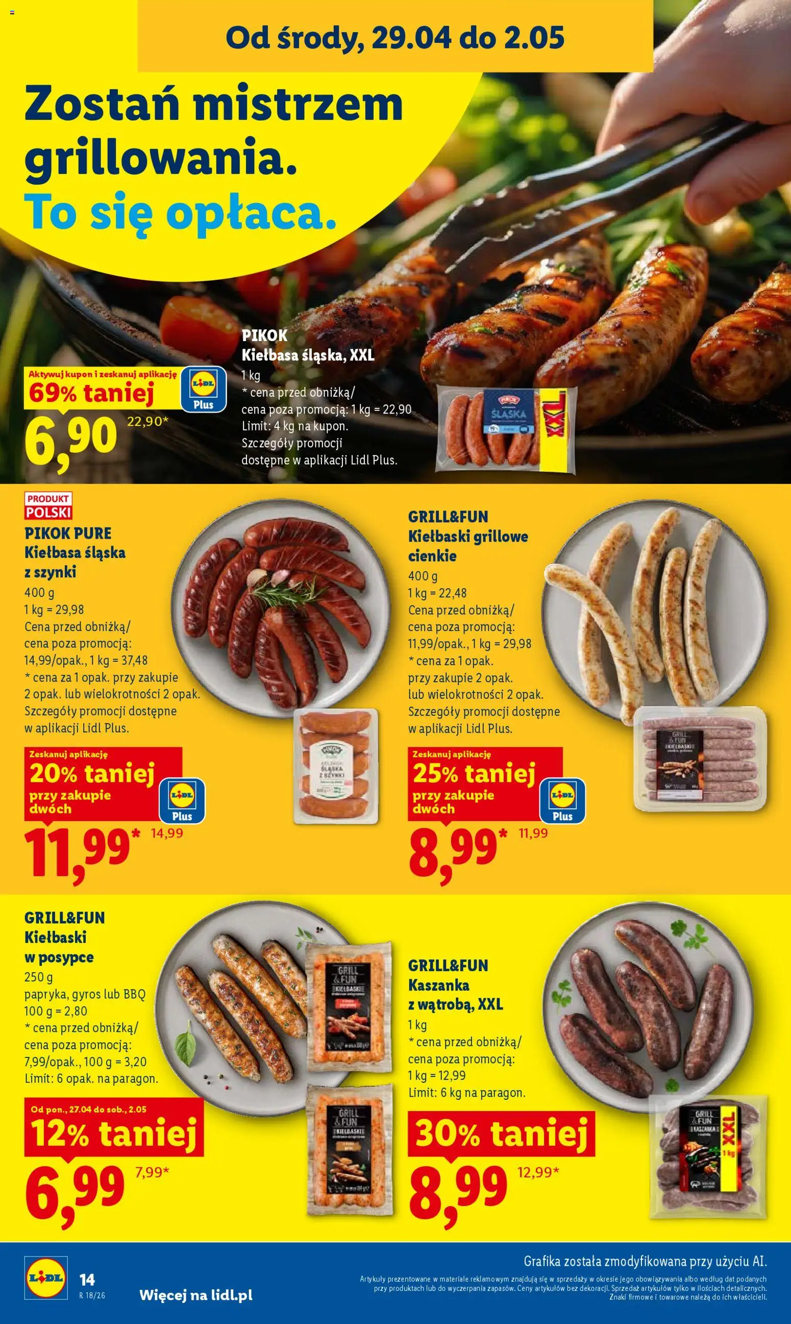 Lidl Polsko leták od 29.04.2026 | Strana: 14 | Produkty: Gyros, Pikok