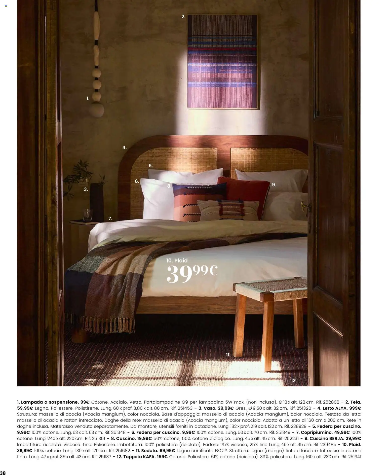 Volantino Maisons du Monde del 12.02.2026 | Pagina: 38 | Prodotti: Plaid, Mango, Lampada, Federa