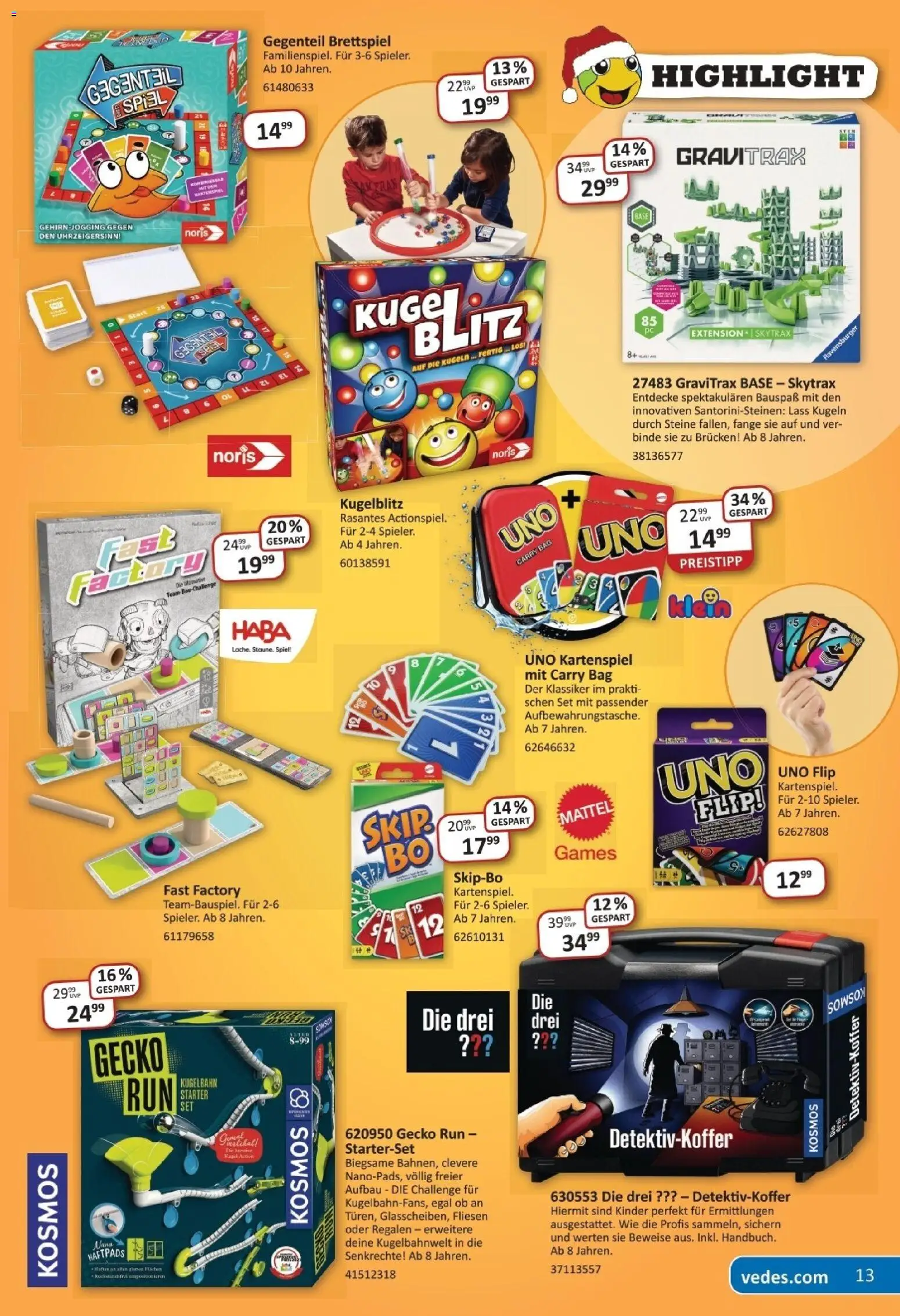 Vedes Weihnachtsflyer  – gültig ab 19.11.2025 | Seite: 13 | Produkte: Spiel