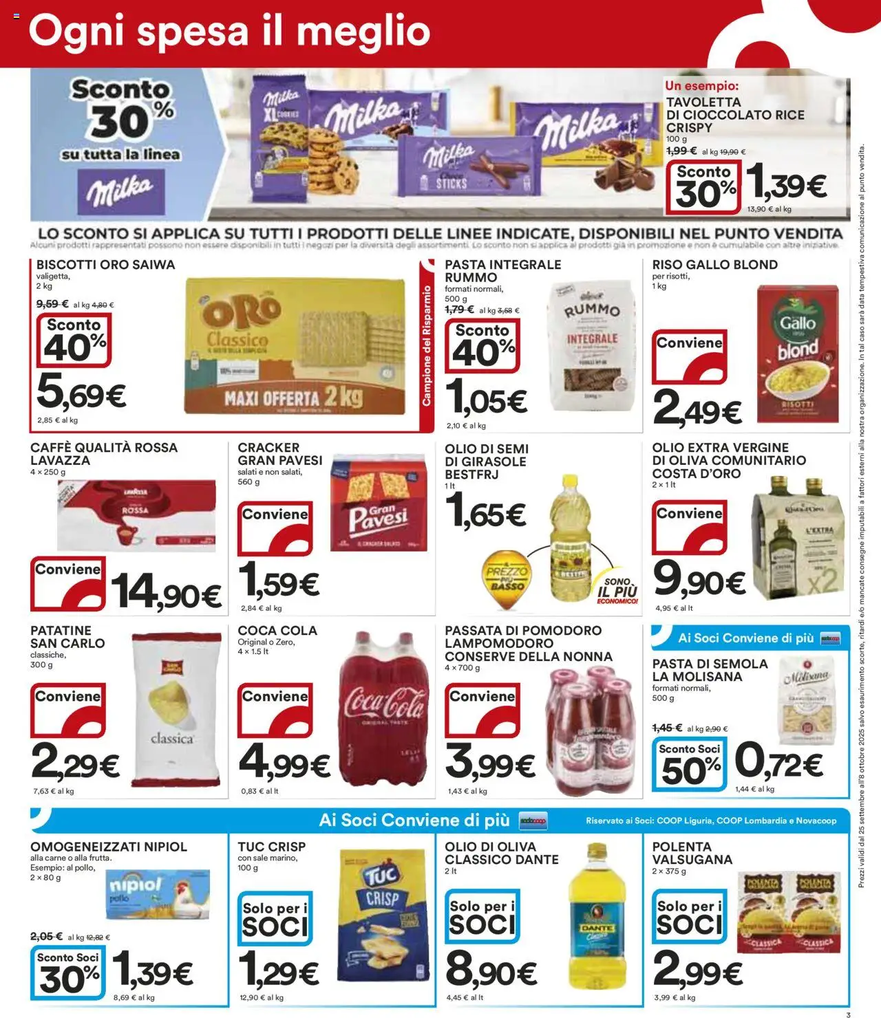 Volantino Ipercoop del 25.09.2025 | Pagina: 3 | Prodotti: Sale, Data, Lavazza, Coca Cola