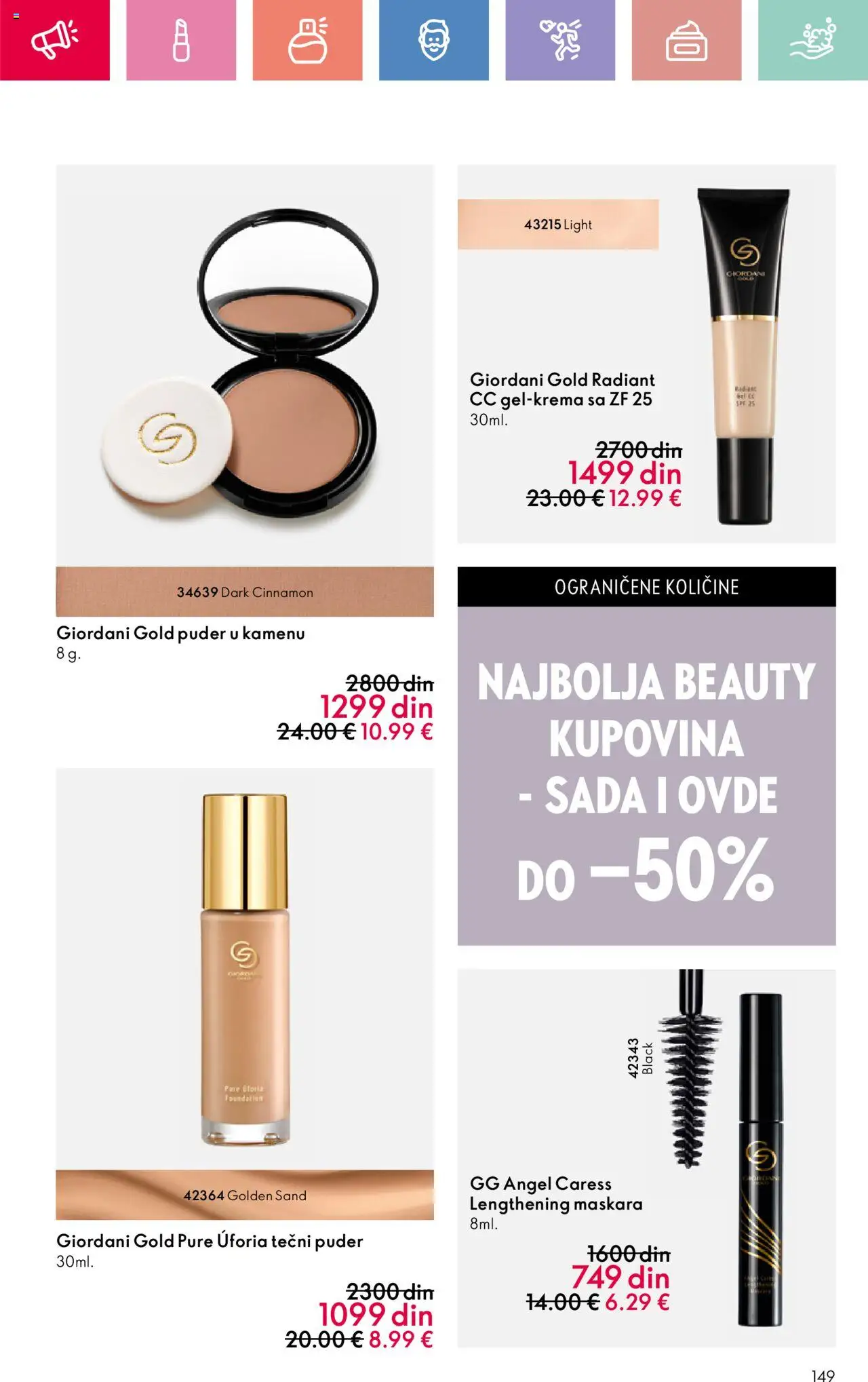 Oriflame katalog - važi od 03.08.2025 | Strana: 149 | Proizvode: Tečni puder, Puder, Maskara
