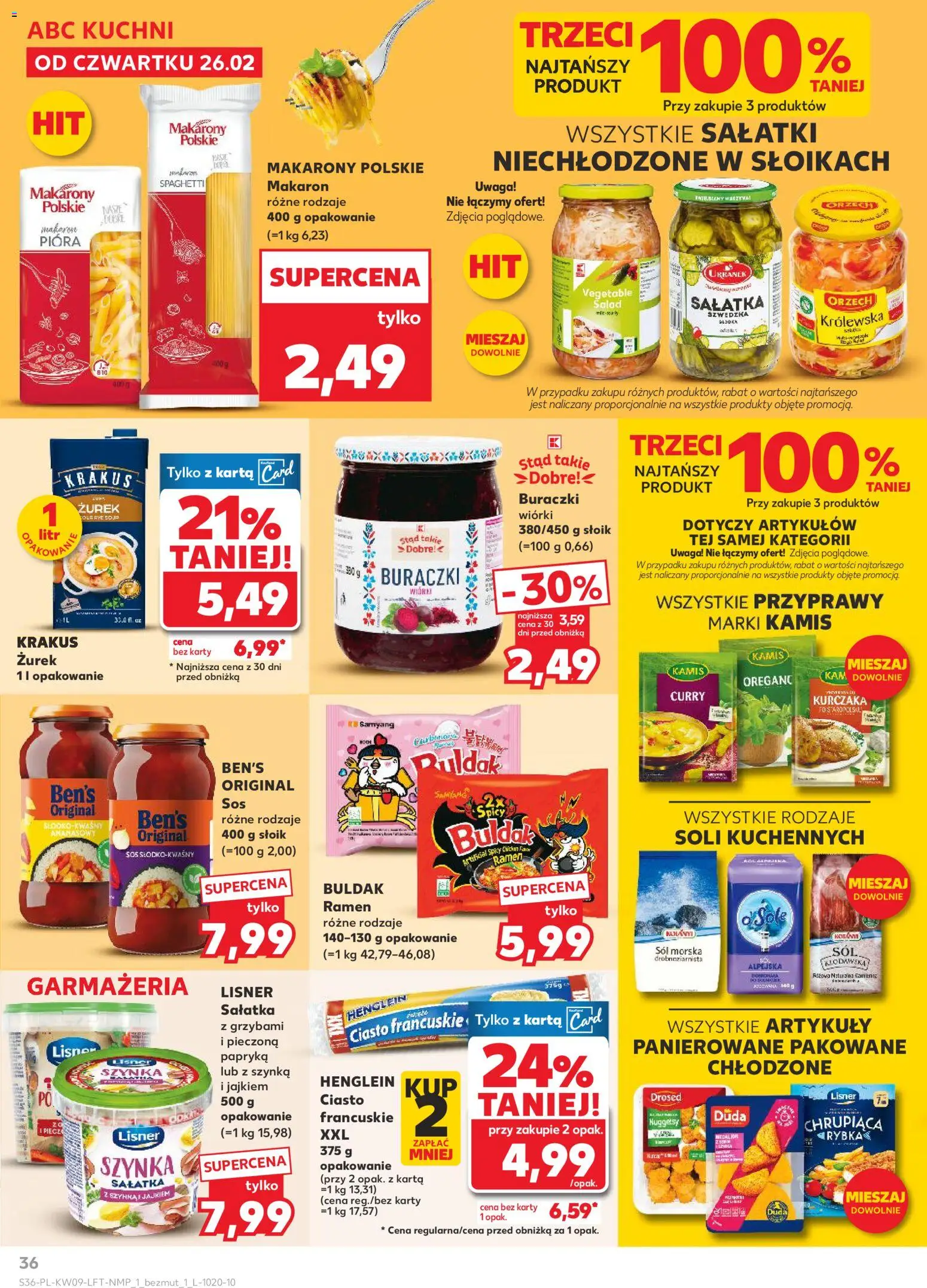 Kaufland gazetka od 26.02.2026 | Strona: 36 | Produkty: Karta, Oregano, Makaron, Sól