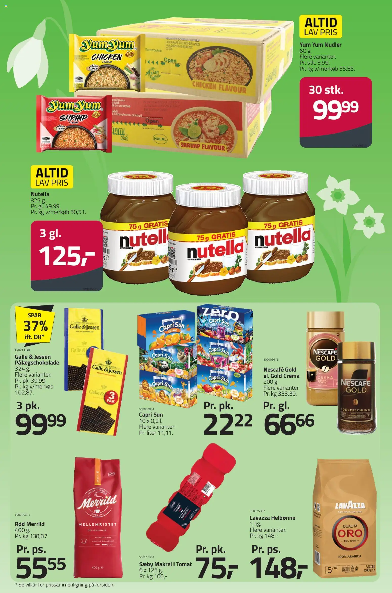 Fleggaard tilbudsavis – gyldig fra 29.04.2026 | Side: 16 | Produkter: Nudler, Makrel, Pålægschokolade, Nutella