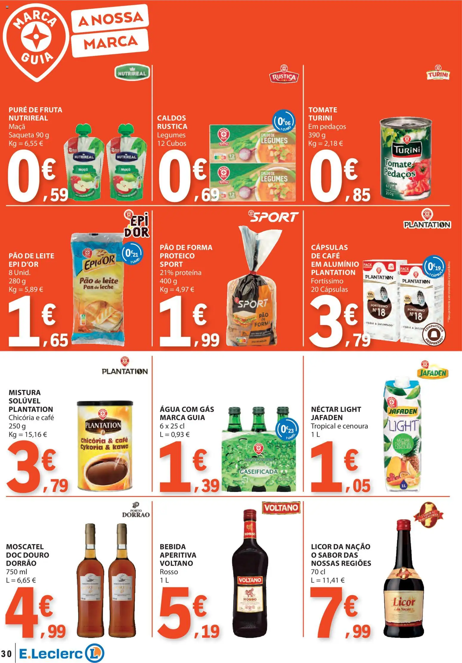 E.Leclerc folheto │ válido de 02.01.2026 | Página: 30 | Produtos: Licor, Tomate, Cenoura, Proteina