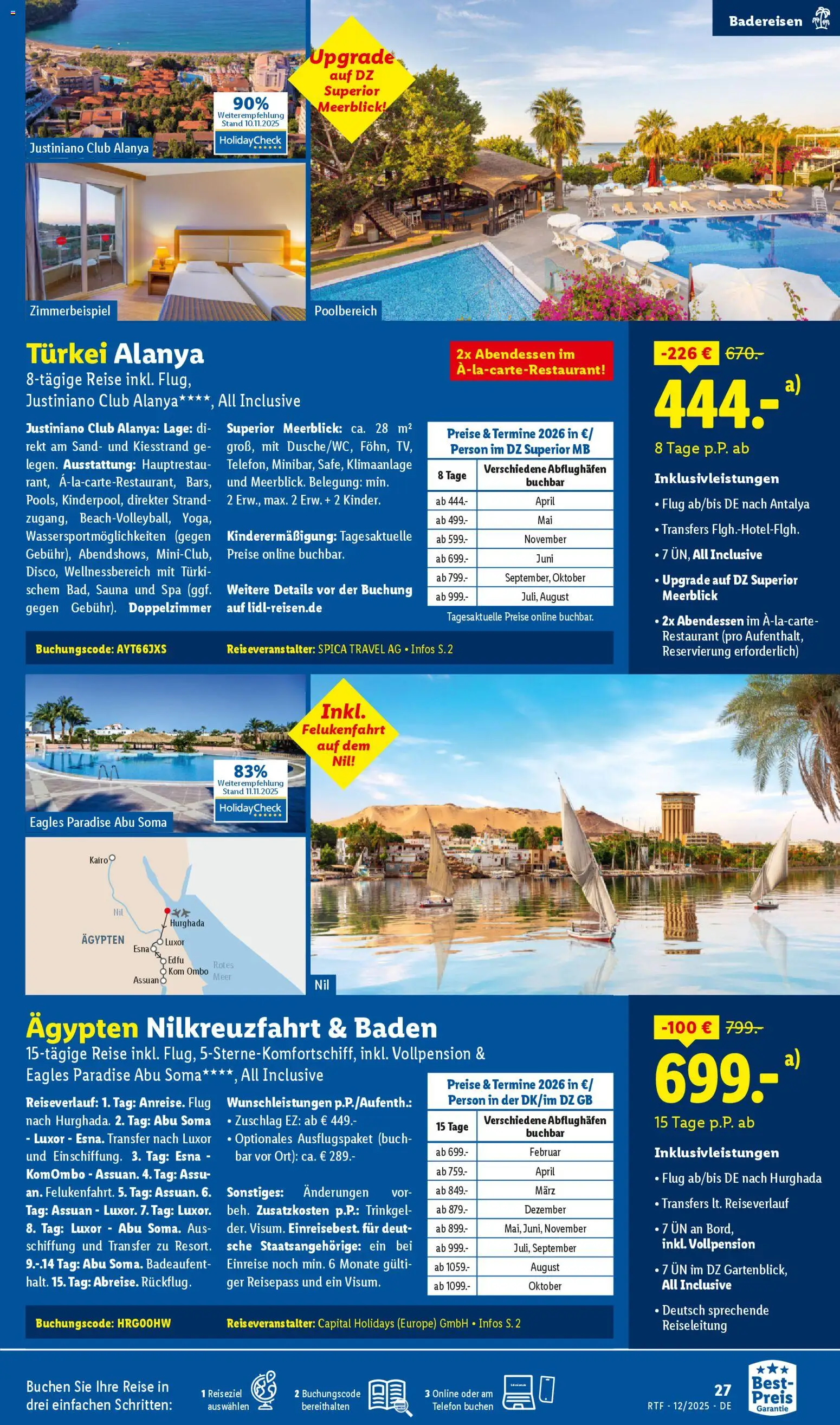 Lidl Reisen Dezember/Januar Reise-Highlights – gültig ab 12.12.2025 | Seite: 27 | Produkte: Klimaanlage, Telefon