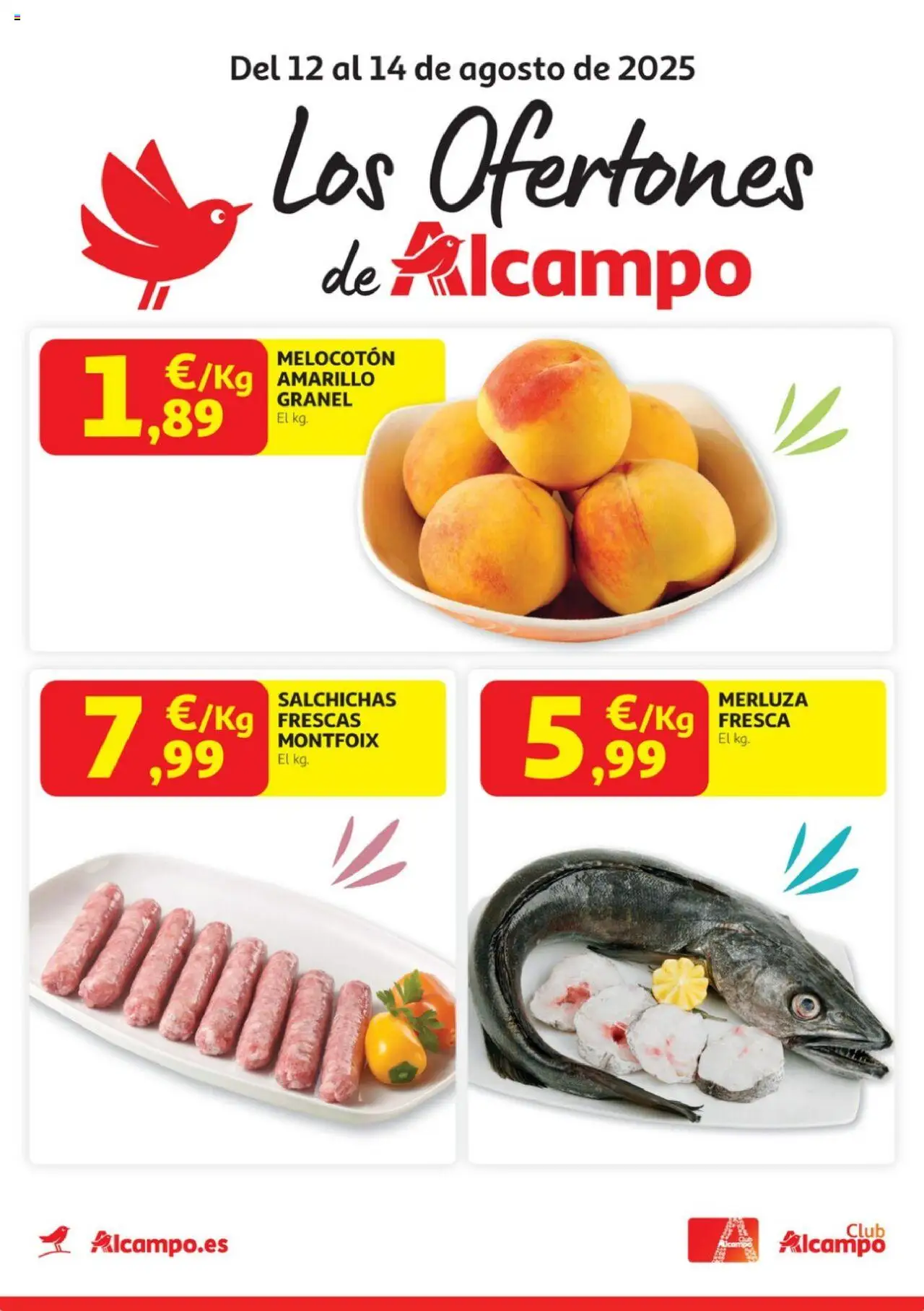 Alcampo - Pasamanos  │ válido desde el 12.08.2025 | Página: 1 | Productos: Melocotón amarillo