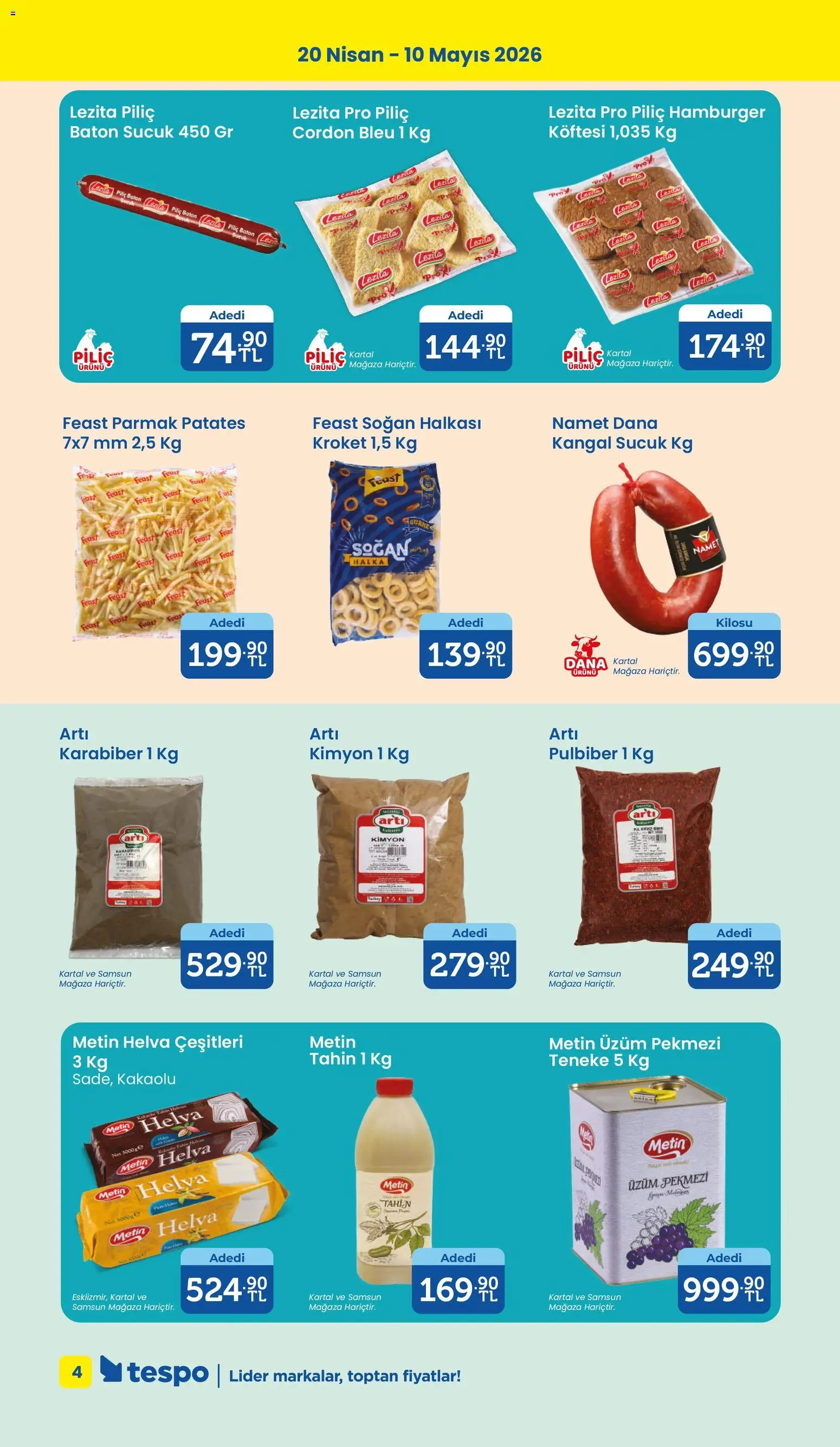 Tespo Katalog - 20.04.2026 tarihinden itibaren geçerlidir | Sayfa: 4 | Ürünler: Karabiber, Patates, Soğan, Üzüm