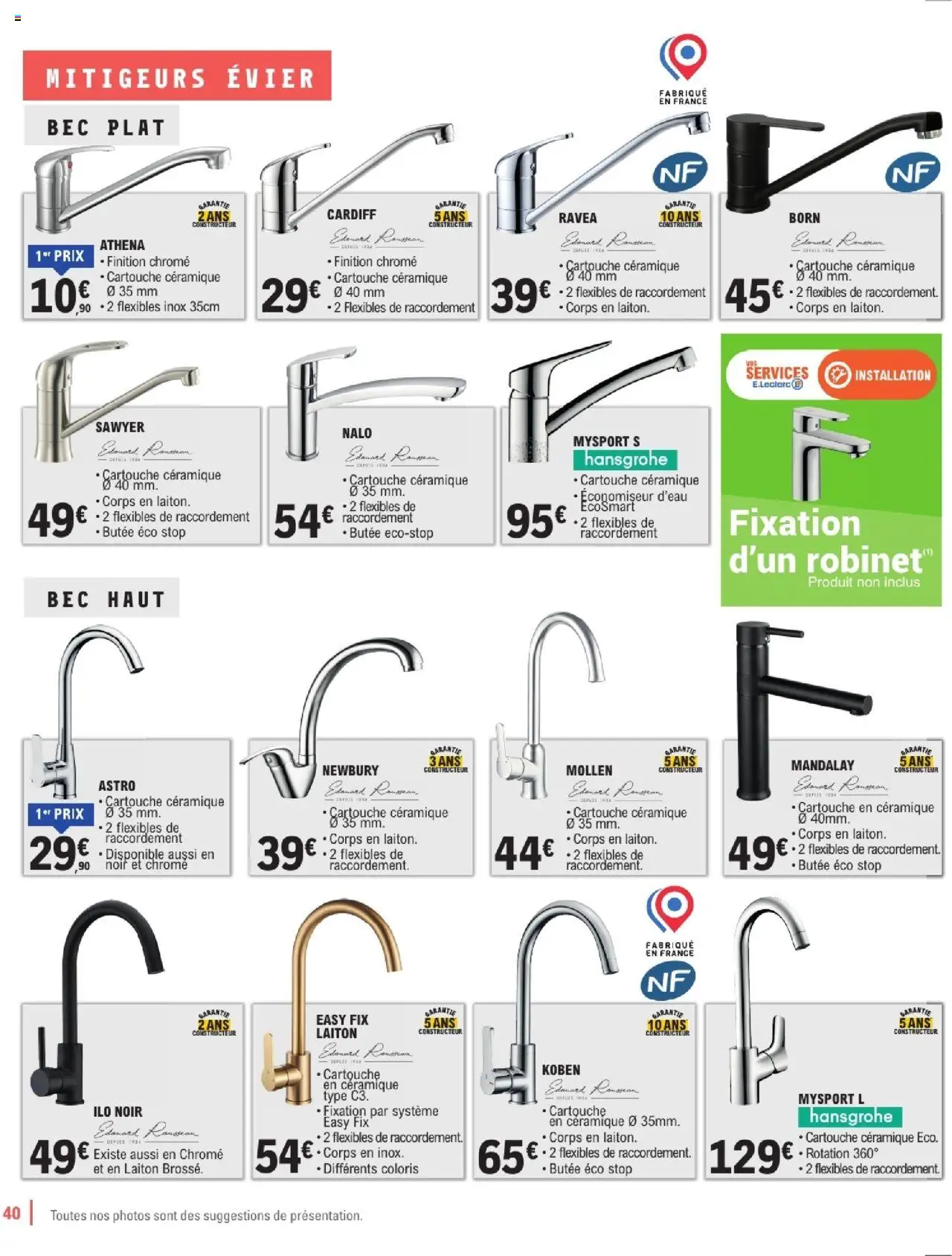 {H1} | Page: 40 | Produits: Robinet, Cartouche