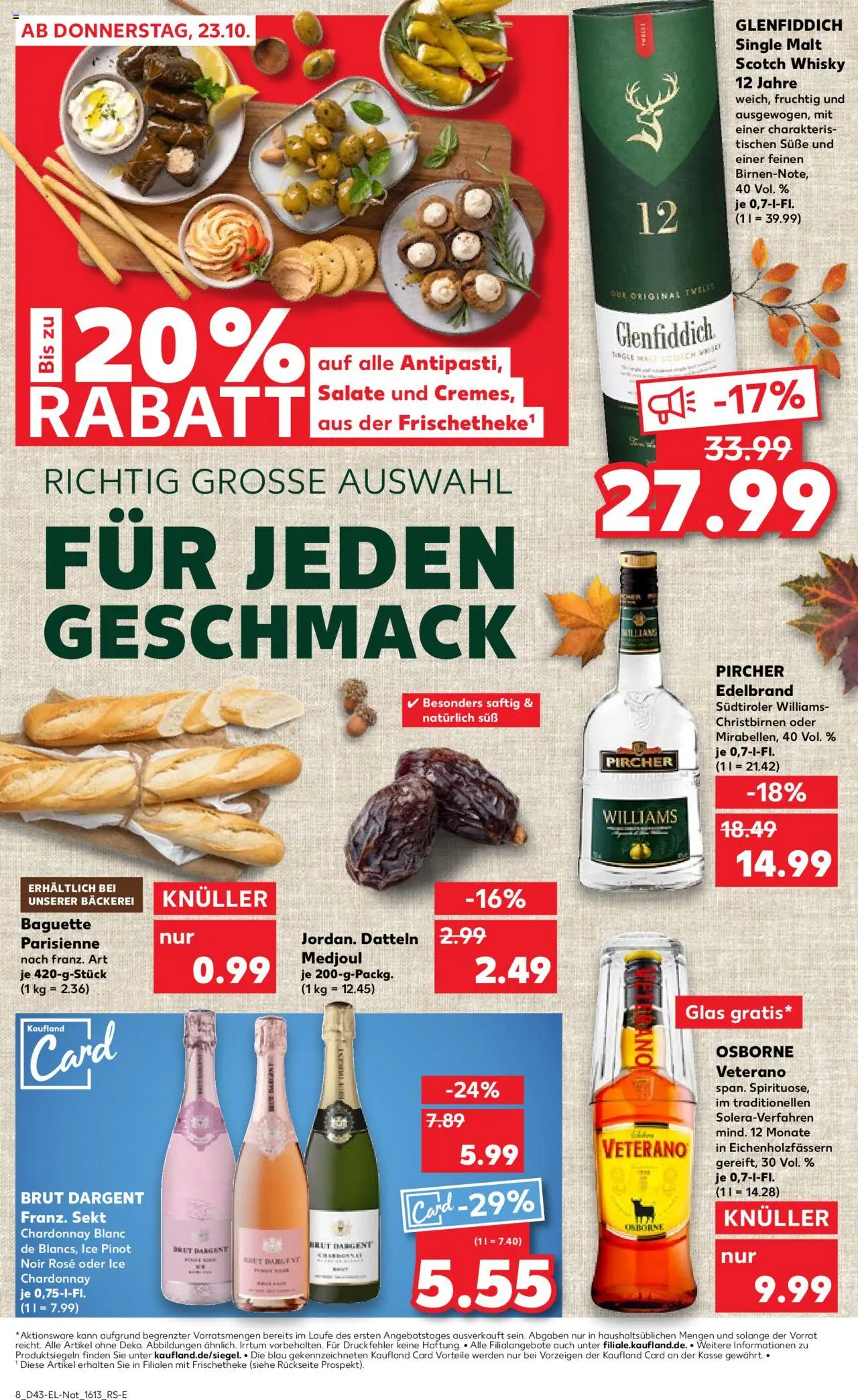 Kaufland prospekt Hannover	 – gültig ab 23.10.2025 | Seite: 8 | Produkte: Bäckerei, Osborne, Sekt, Baguette