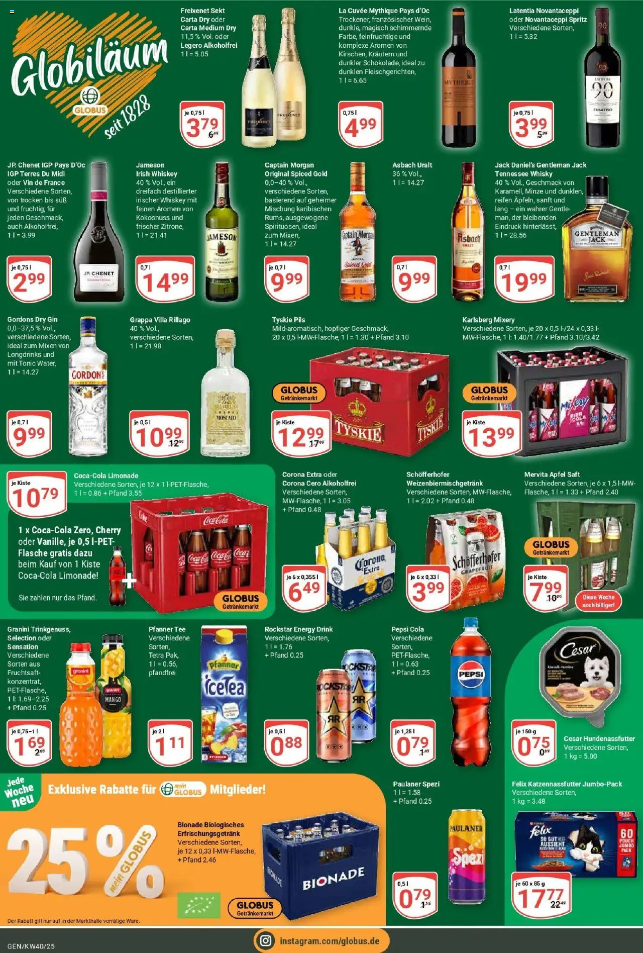 Globus prospekt Gensingen	 – gültig ab 28.09.2025 | Seite: 5 | Produkte: Sekt, Jack Daniel's, Jameson, Whiskey