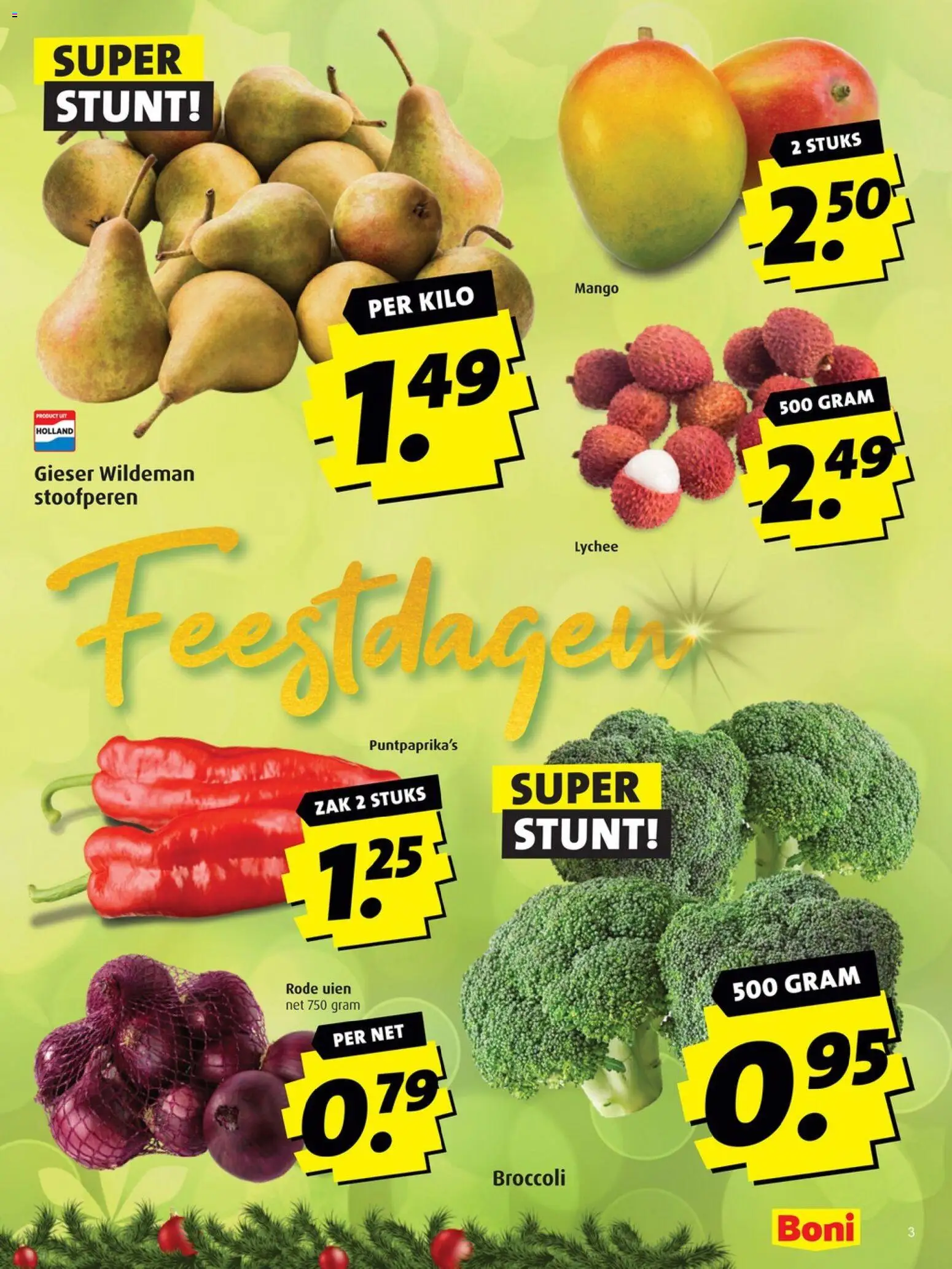 {H1} | Pagina: 3 | Producten: Broccoli, Zak, Mango