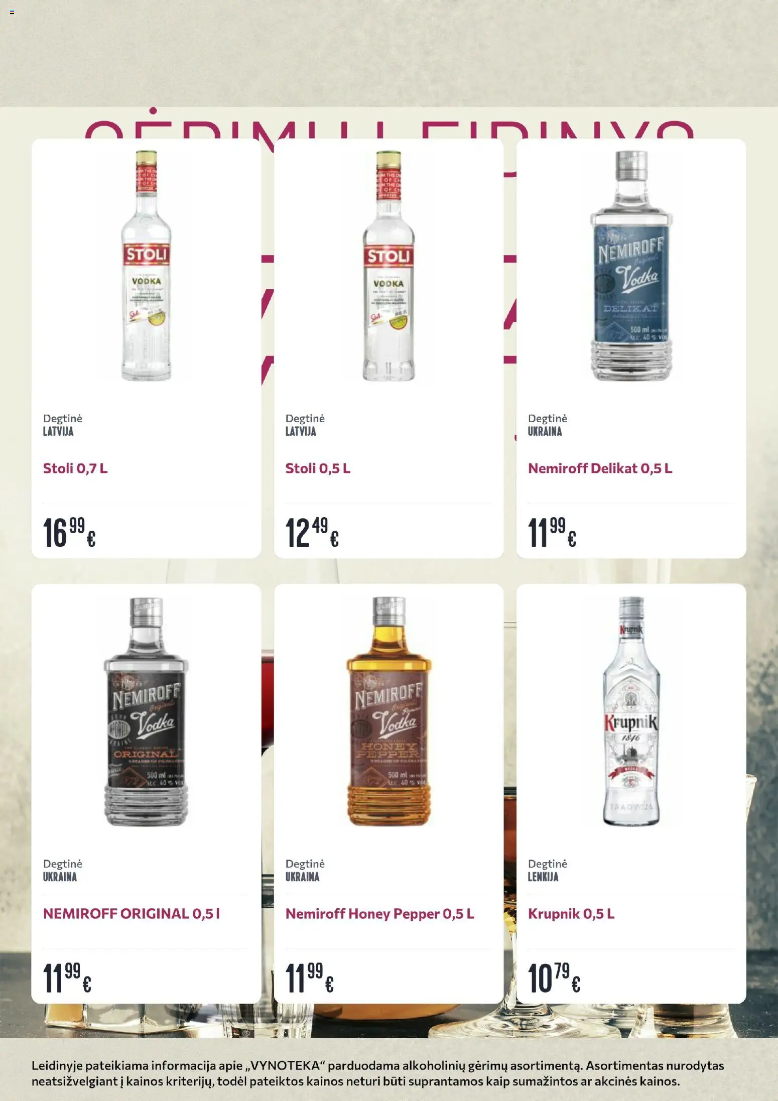 VYNOTEKA akcijos nuo 06.04.2026 | Puslapis: 4 | Prekių: Degtinė