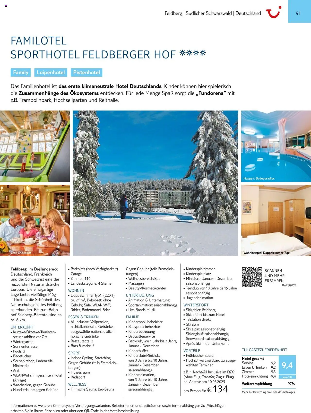 TUI Prospekt 	 – gültig ab 01.11.2024 | Seite: 91 | Produkte: Babybett, Ski, Snowboard, Föhn