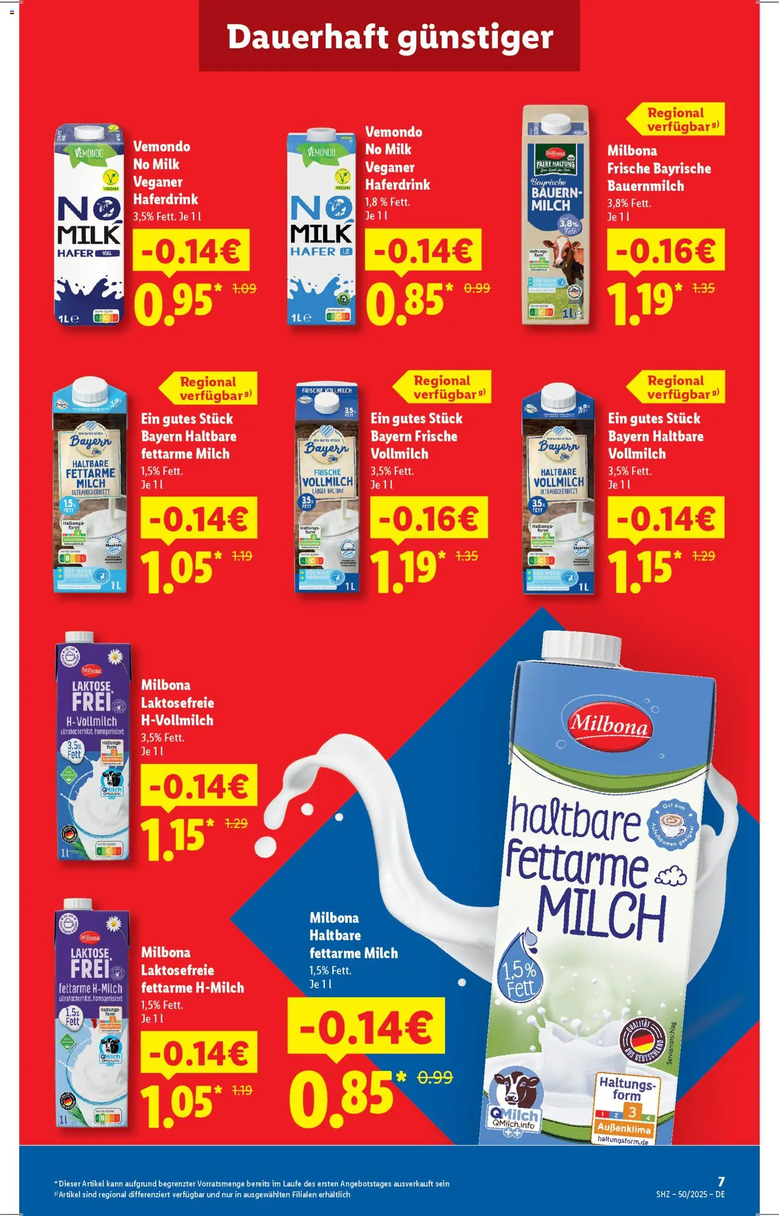 Lidl - Prospekt – gültig ab 08.12.2025 | Seite: 7 | Produkte: Milch, Haferdrink