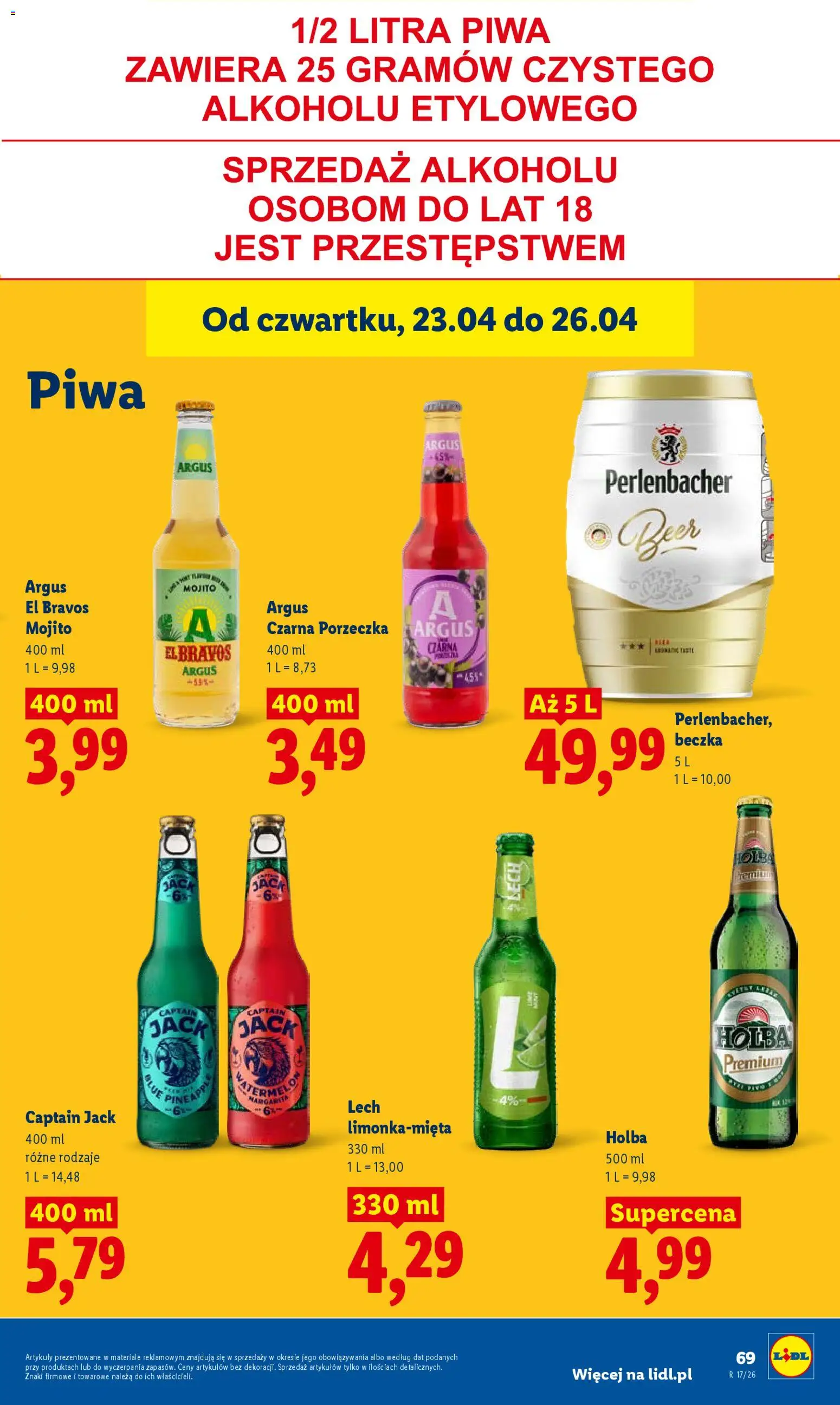 Lidl Polsko leták od 23.04.2026 | Strana: 69 | Produkty: Argus, Mojito, Perlenbacher