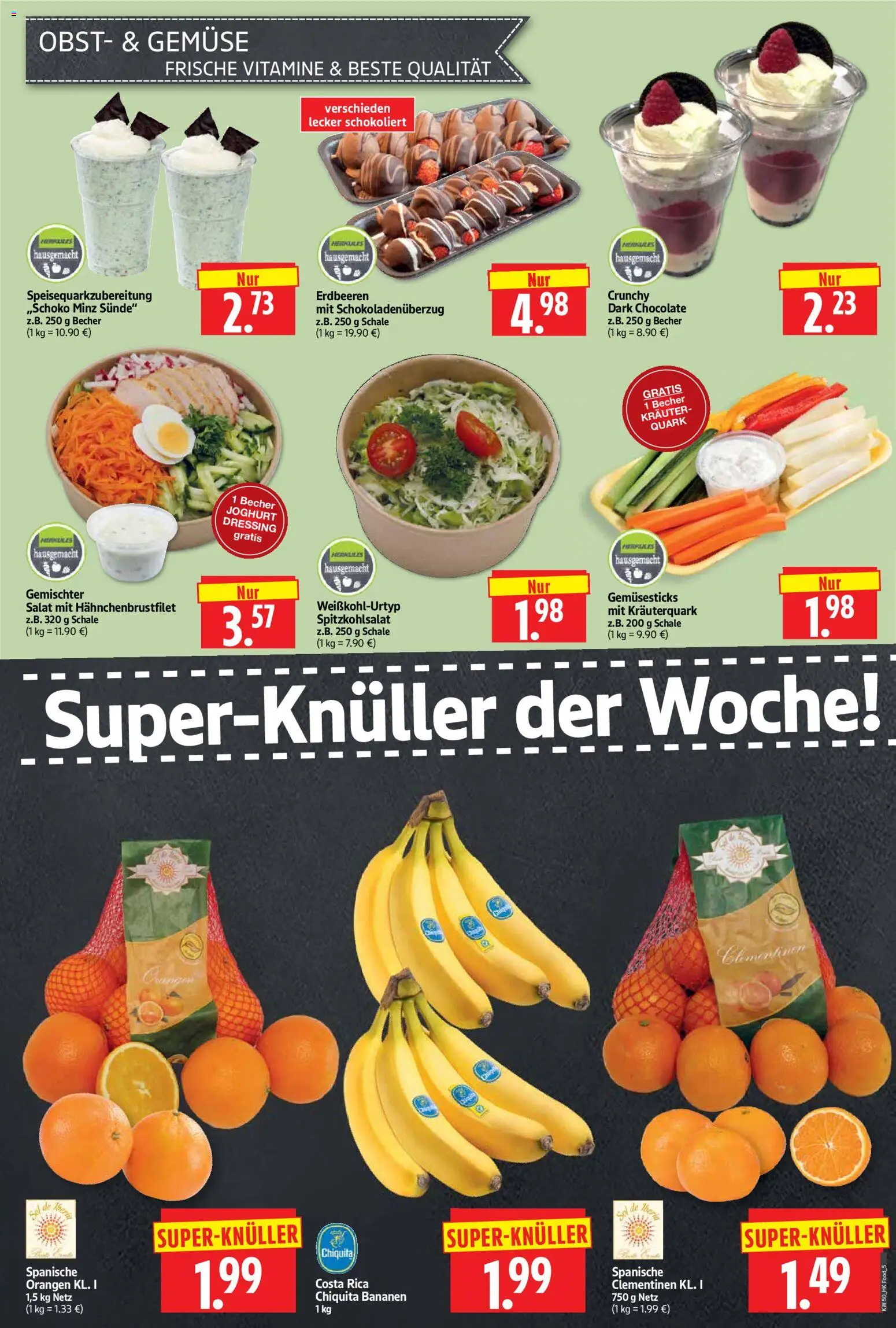 HERKULES Prospekt 	 – gültig ab 08.12.2025 | Seite: 5 | Produkte: Joghurt, Dressing, Bananen, Gemüse