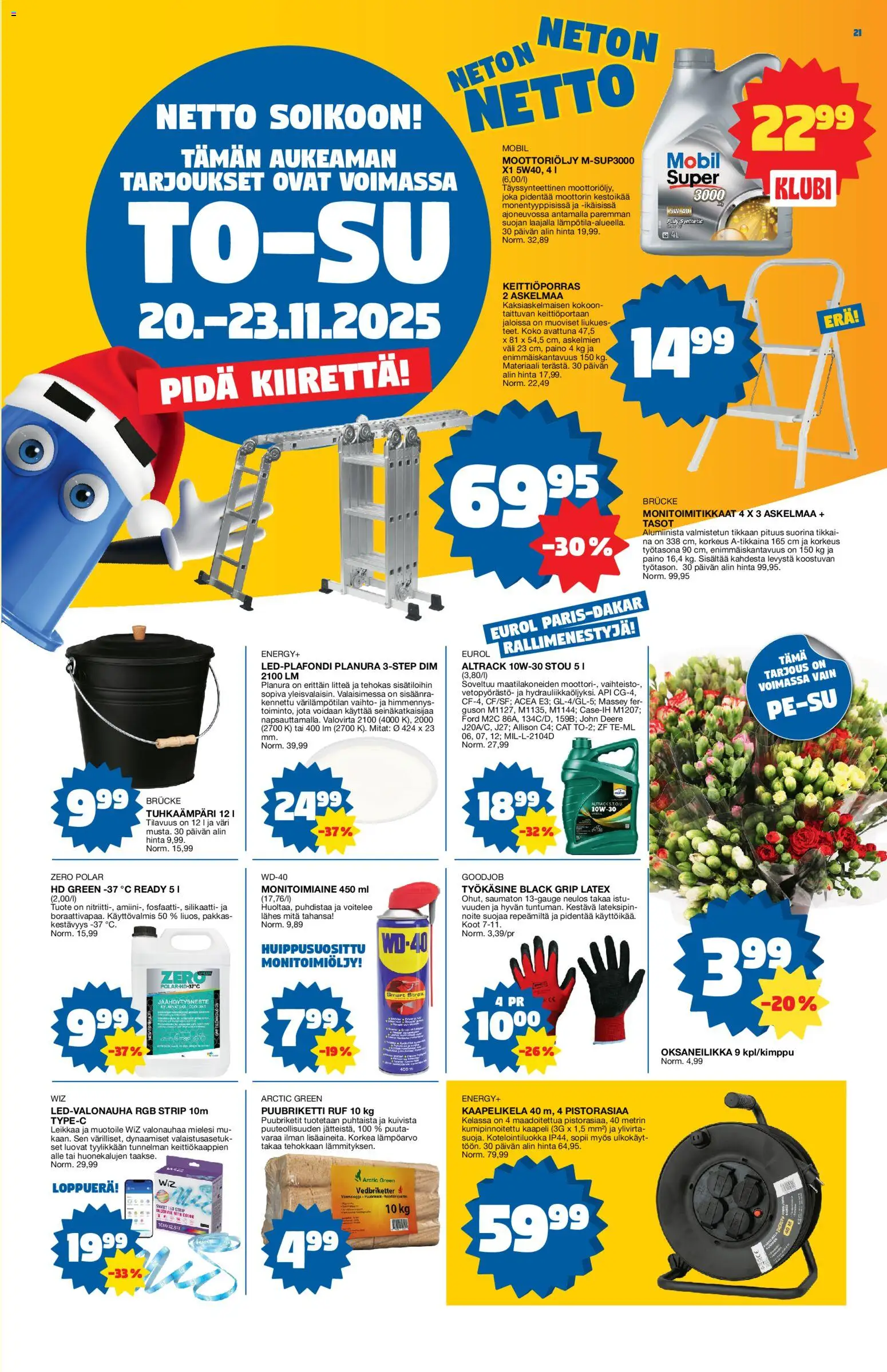 Tokmanni - Black Friday – voimassa 17.11.2025 alkaen | Sivu: 21 | Tuotteet: Moottoriöljy, Kaapeli