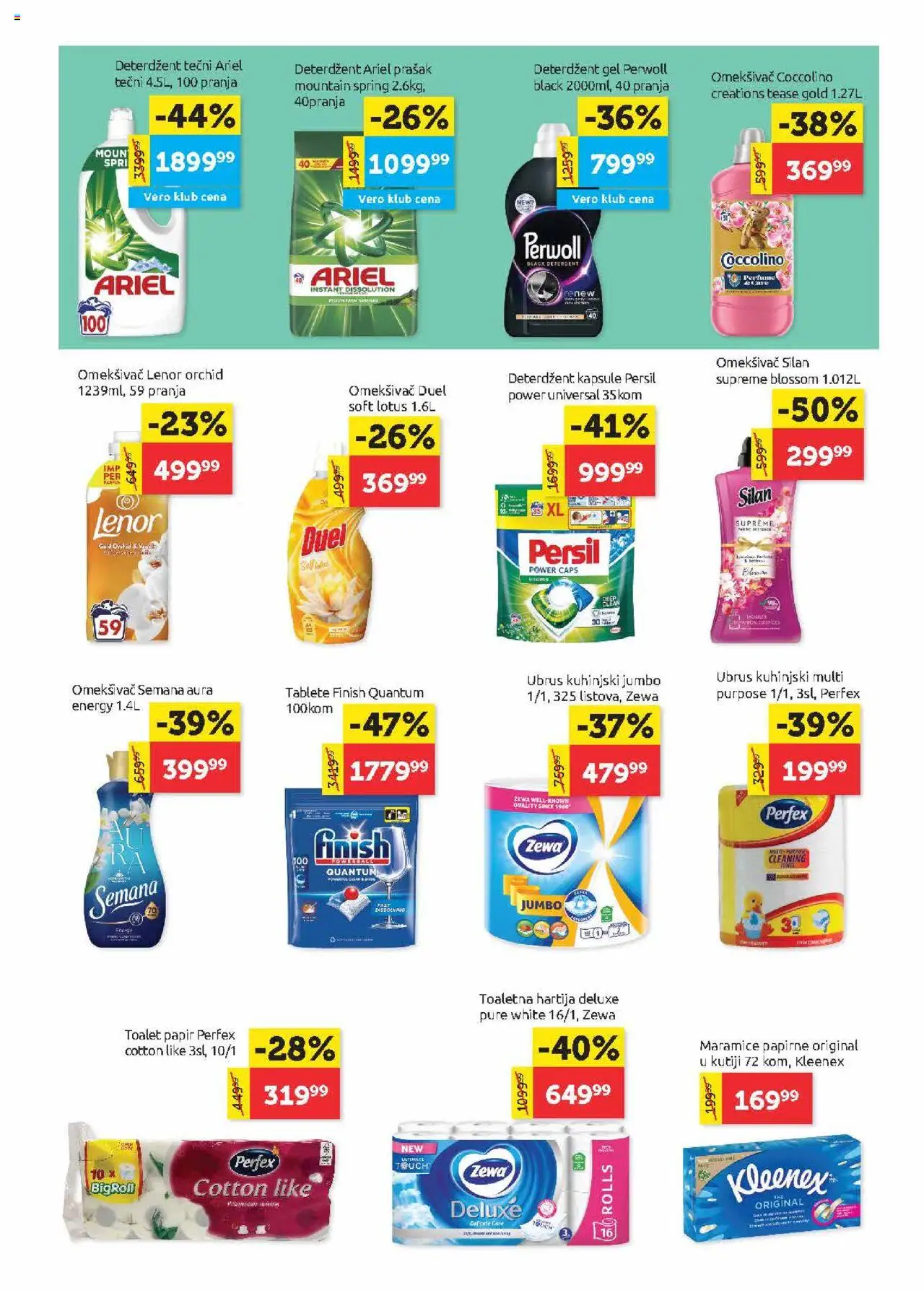 SuperVERO katalog - važi od 07.08.2025 | Strana: 23 | Proizvode: Deterdžent, Lenor, Toalet papir, Finish