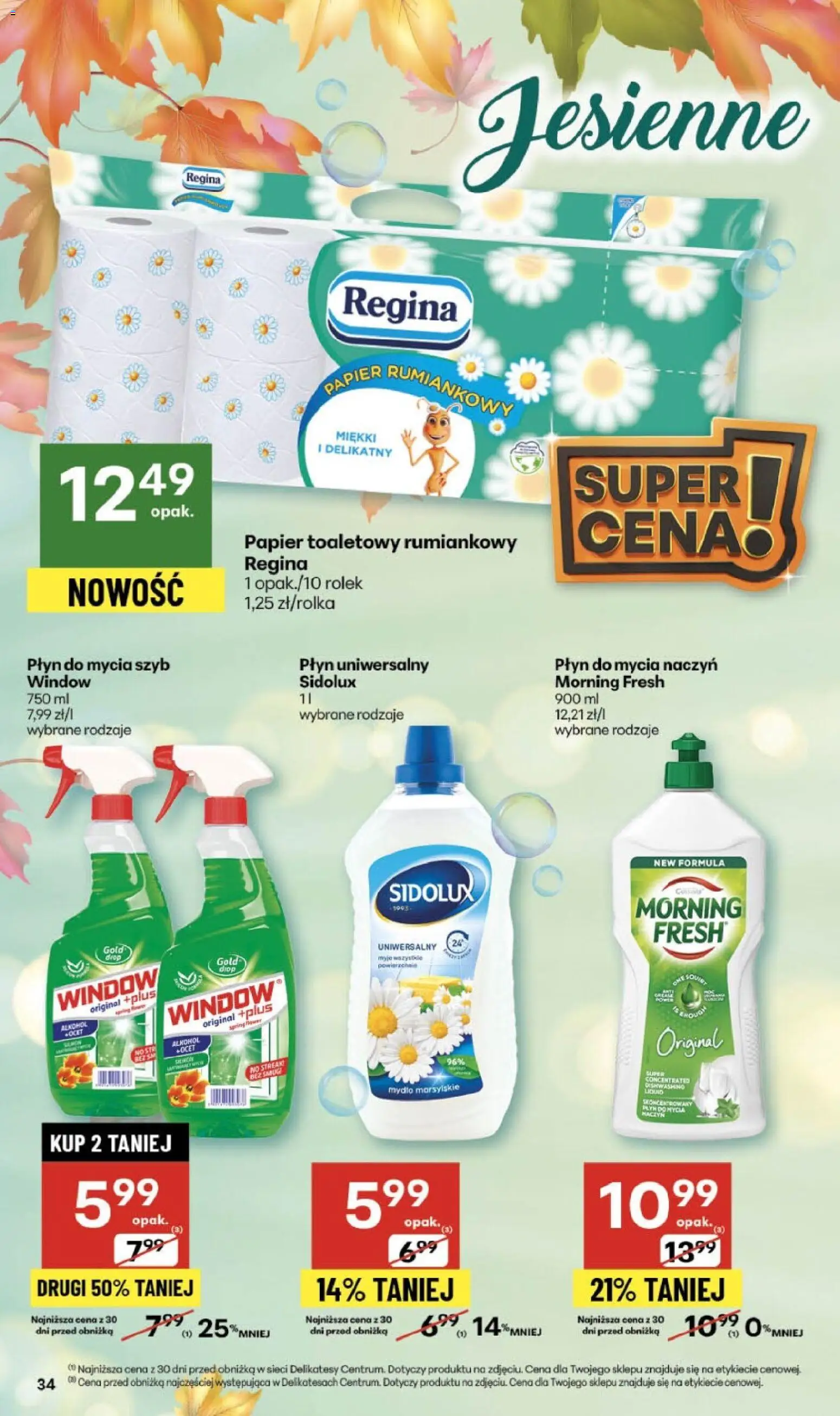 Delikatesy Centrum Gazetka od 06.11.2025 | Strona: 34 | Produkty: Płyn do mycia szyb, Papier toaletowy, Alkohol, Płyn do mycia naczyń