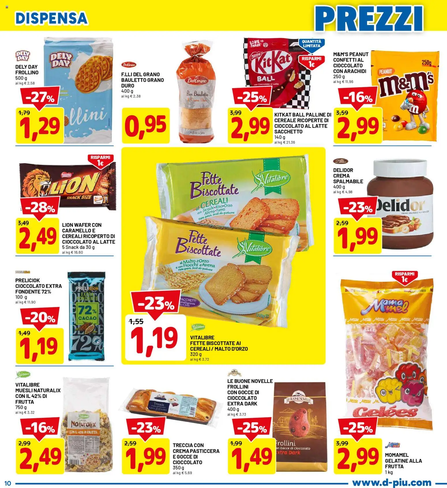 Volantino D Più del 30.04.2026 | Pagina: 10 | Prodotti: Crema, Frutta, Cacao, Fette biscottate