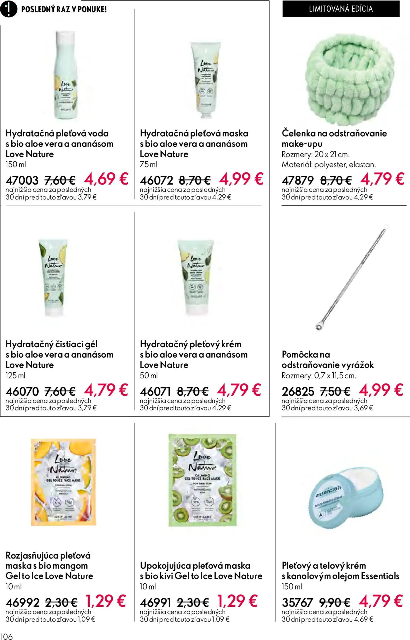 Nové Oriflame akcie – leták je platný od 27.05.2026 | Strana: 106 | Produkty: Maska, Telový krém, Krém, Voda