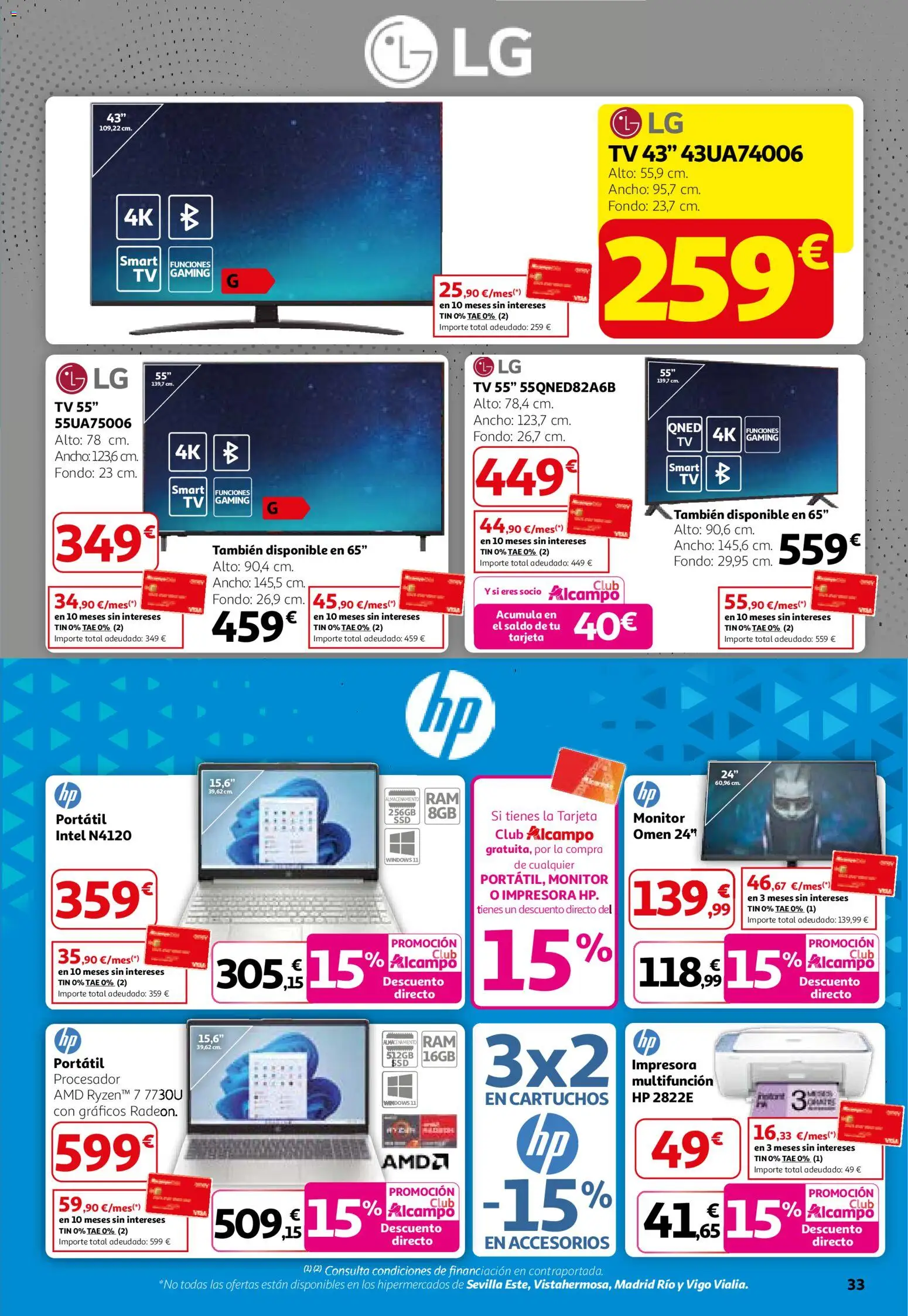Alcampo - HG Madrid Unificado │ válido desde el 26.02.2026 | Página: 33 | Productos: Monitor, Impresora