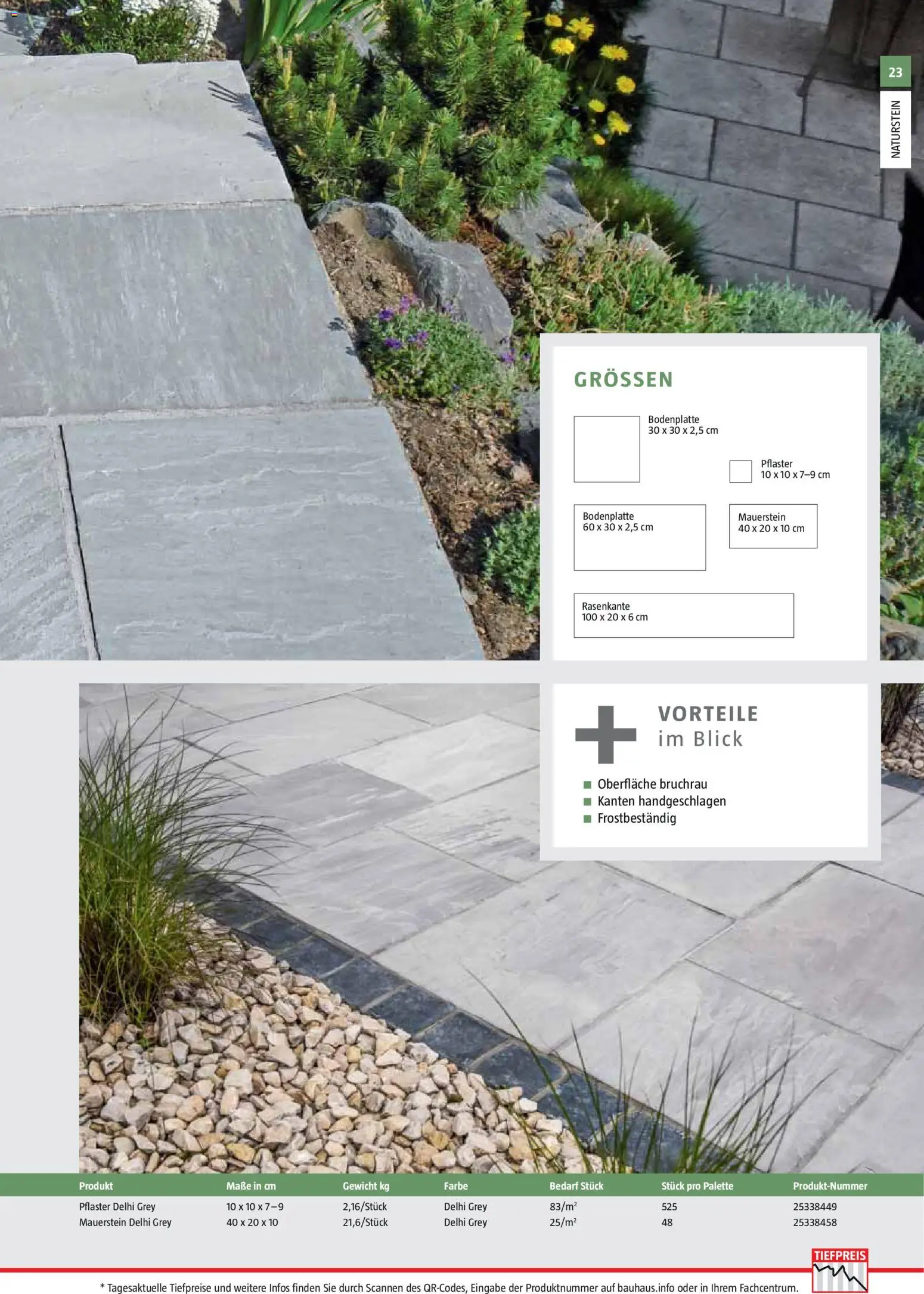 Bauhaus Gartenbaumaterialien 2026 – gültig ab 02.03.2026 | Seite: 23 | Produkte: Gewicht