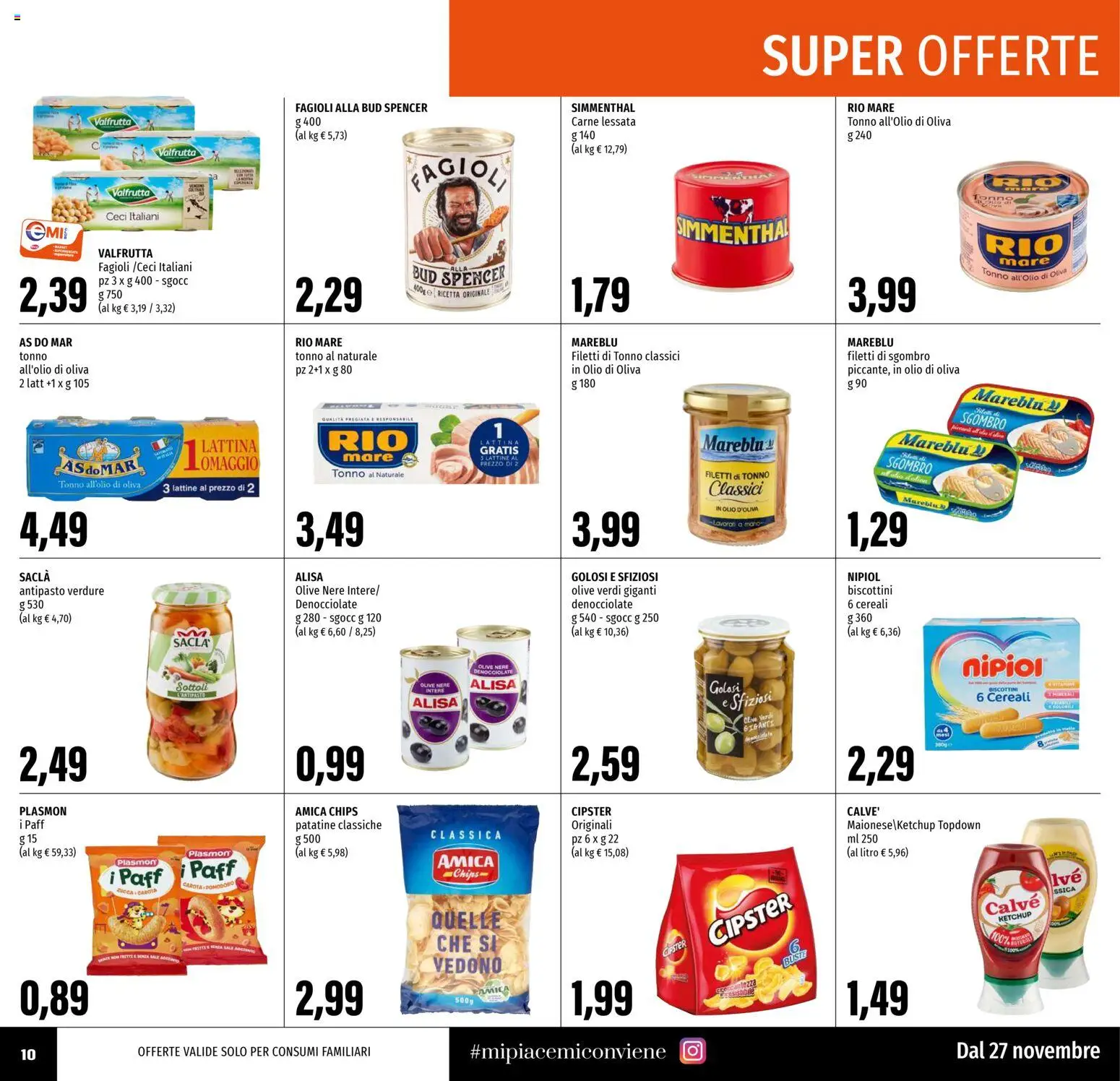Volantino EMI del 27.11.2025 | Pagina: 10 | Prodotti: Cereali, Patatine, Zucca, Sgombro