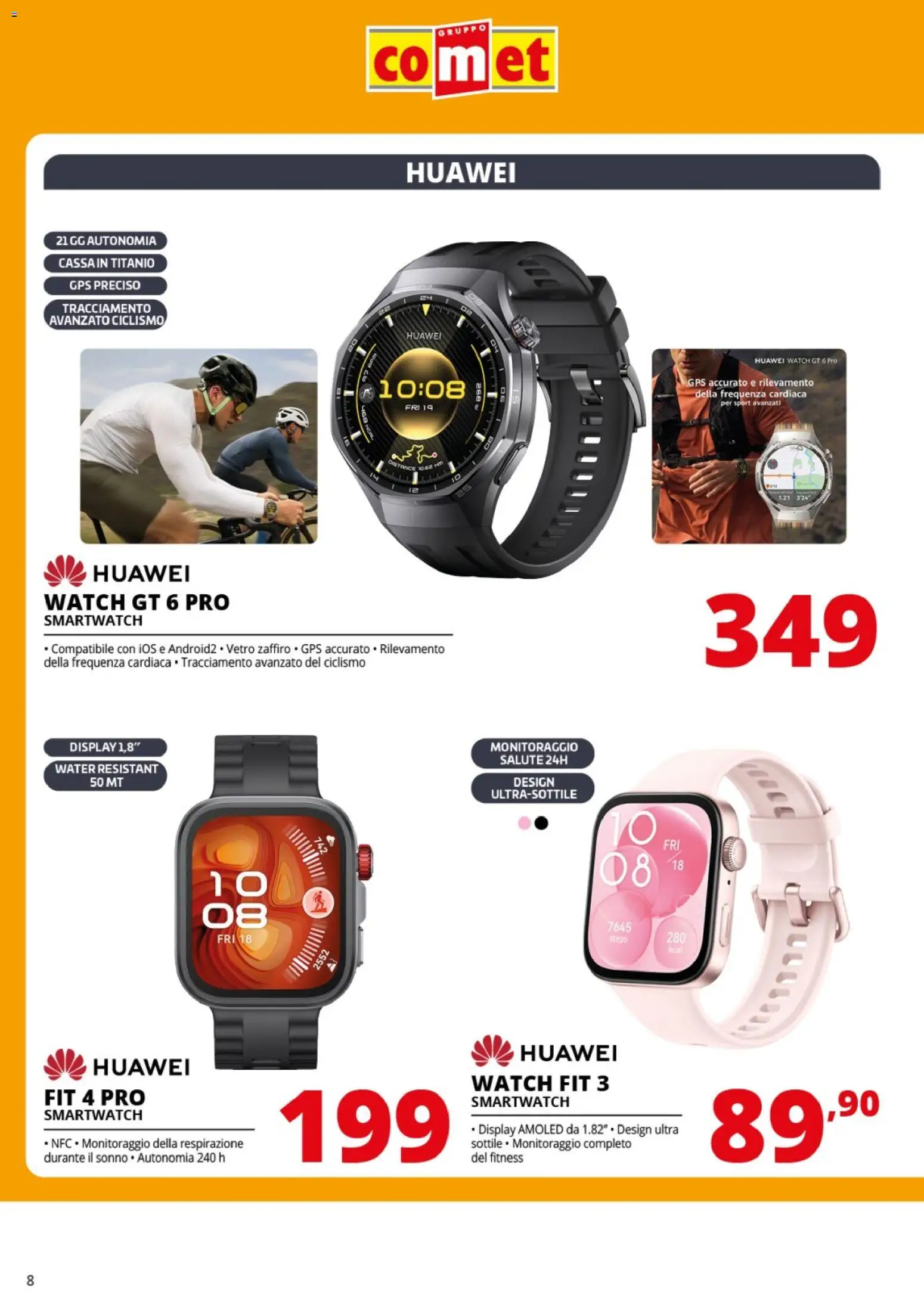 Volantino Comet del 28.11.2025 | Pagina: 8 | Prodotti: Huawei, Smartwatch