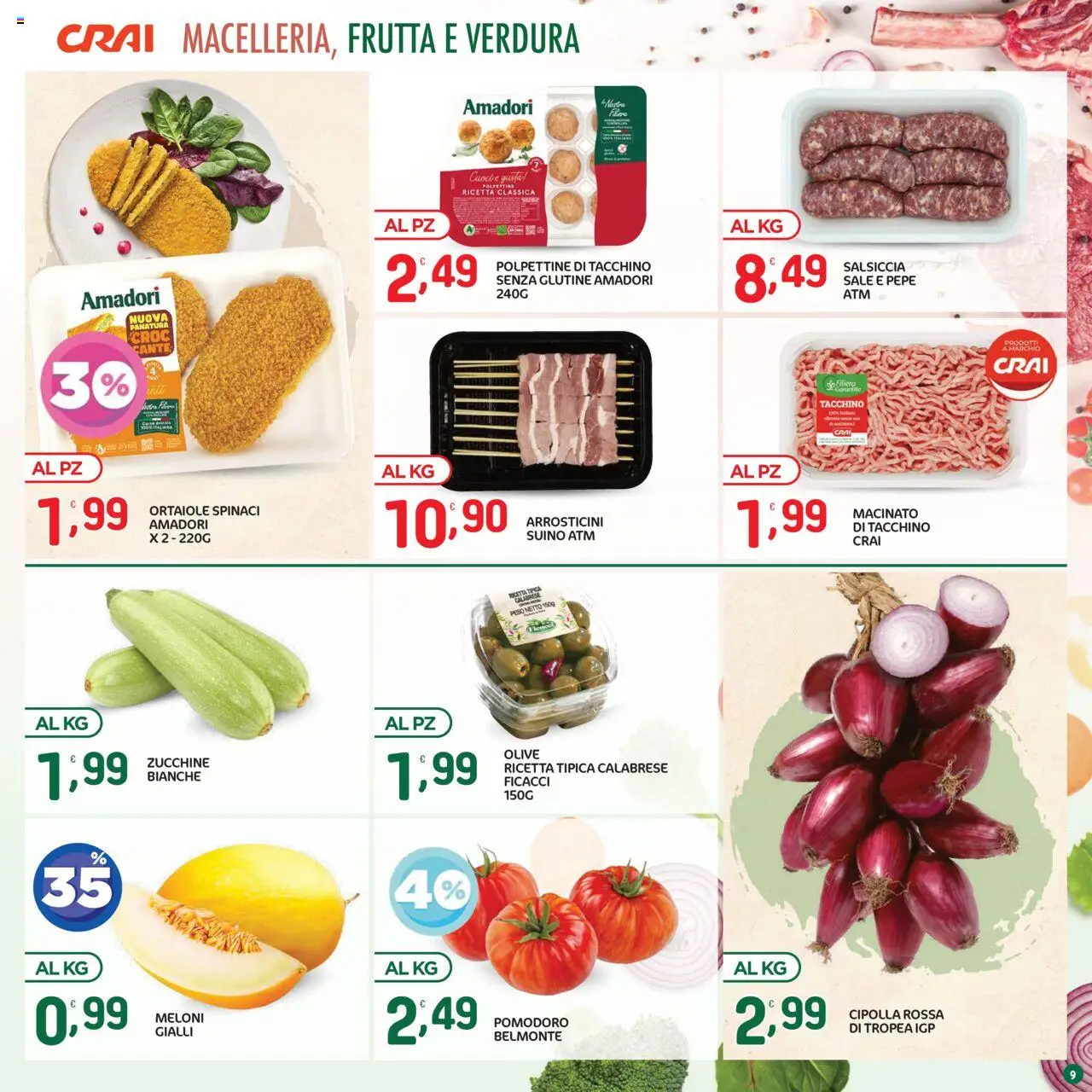 Volantino CRAI del 21.08.2025 | Pagina: 9 | Prodotti: Sale, Pepe, Olive, Arrosticini