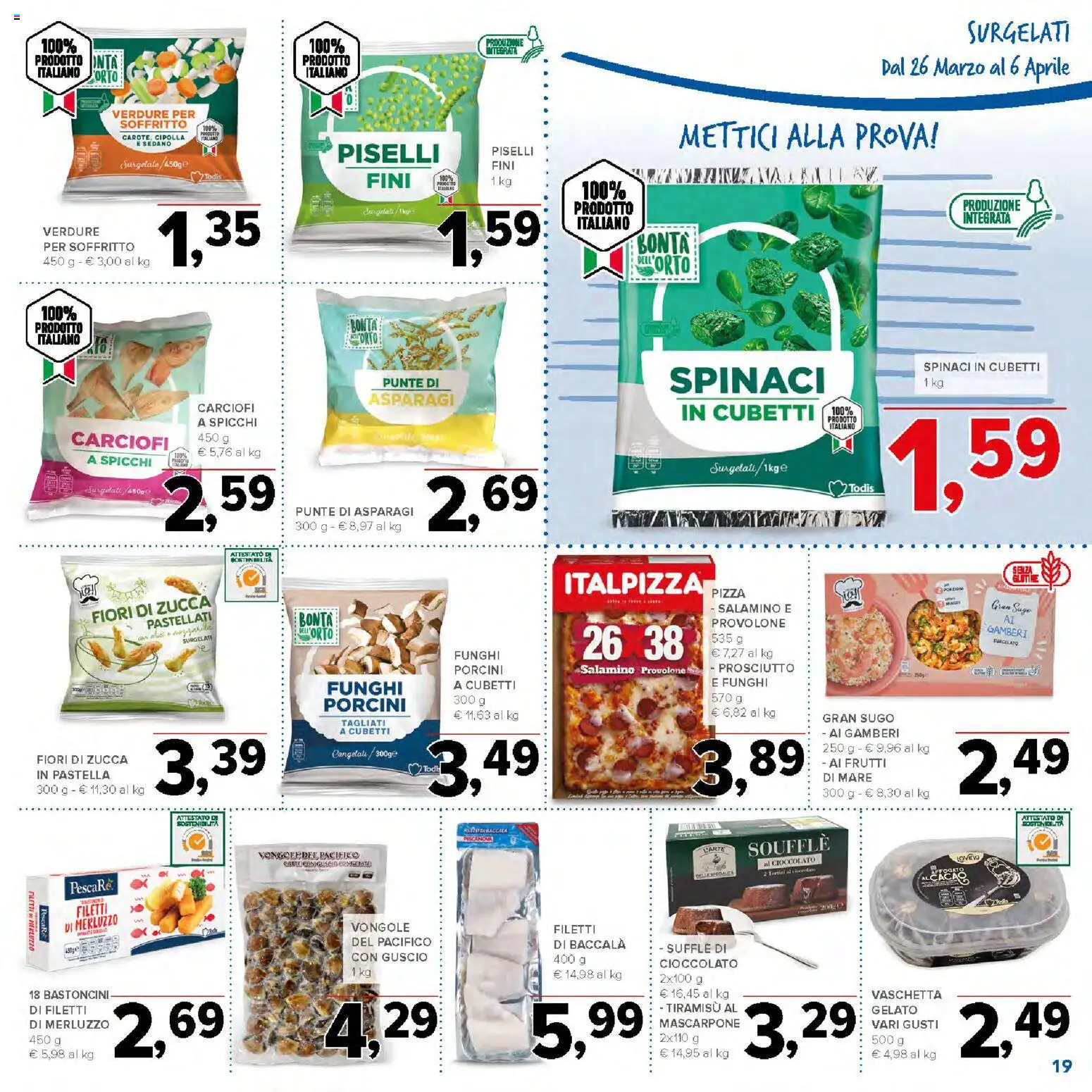 Volantino Todis del 26.03.2026 | Pagina: 19 | Prodotti: Gelato, Sedano, Carciofi, Asparagi