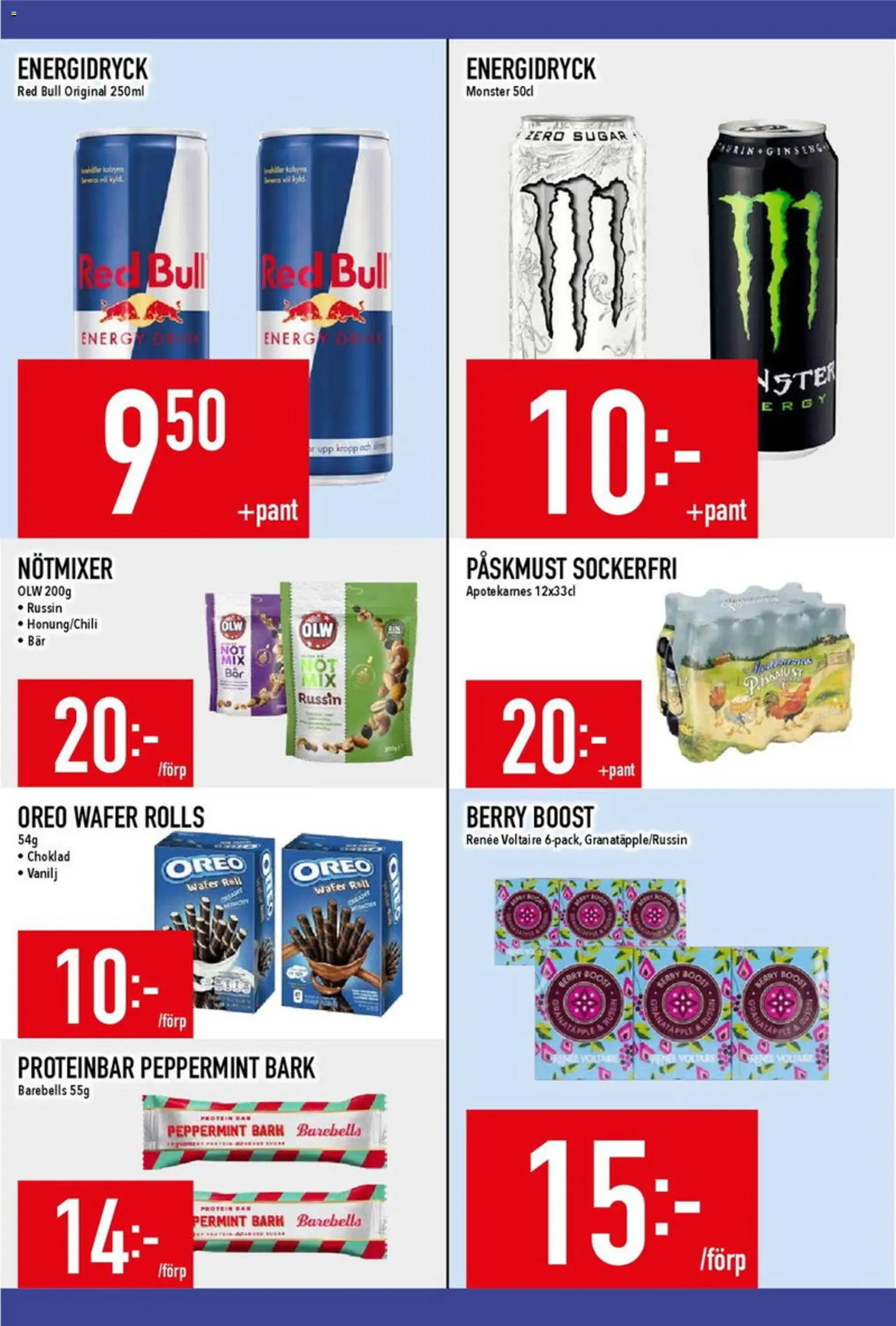 Matdax reklamblad aktuell från 13.04.2026 | Sida: 14 | Produkter: Oreo, Proteinbar, Choklad, Energidryck