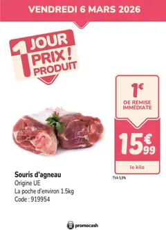 Promocash - Prévisualisation de Promocash PROMO souris d'agneau valide à partir de 06.03.2026