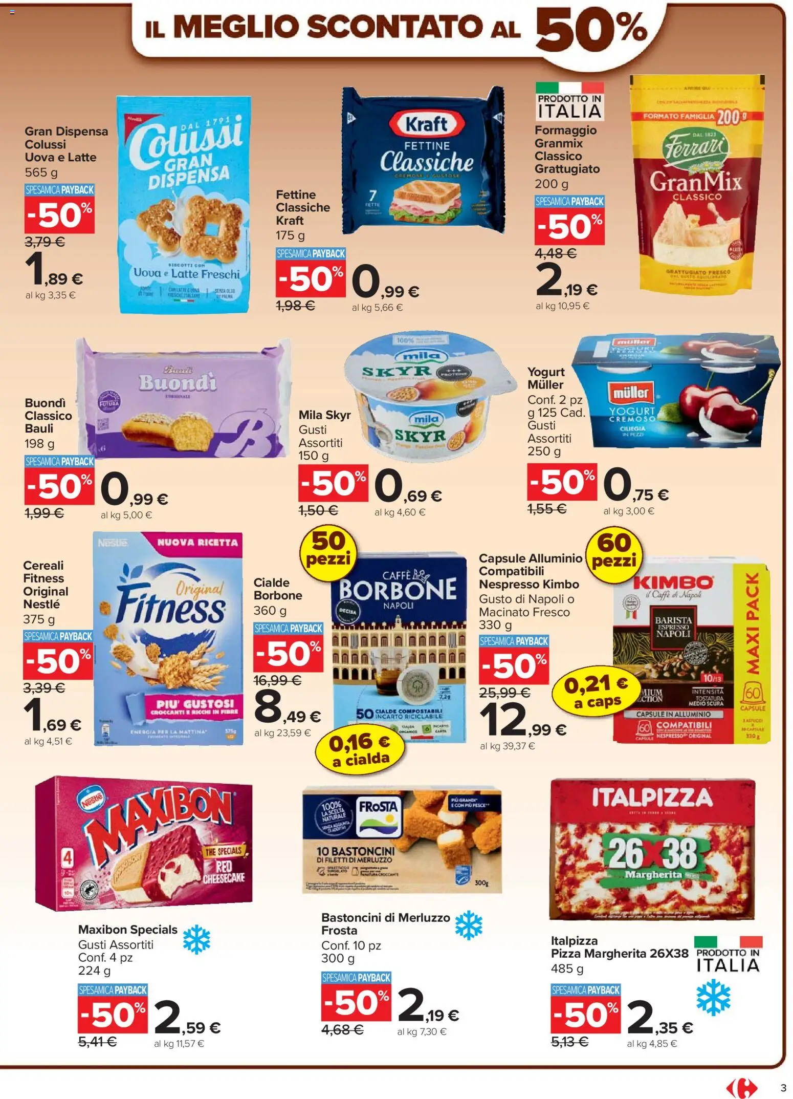 Volantino Carrefour del 07.04.2026 | Pagina: 3 | Prodotti: Caffè, Pizza, Pesce, Alluminio