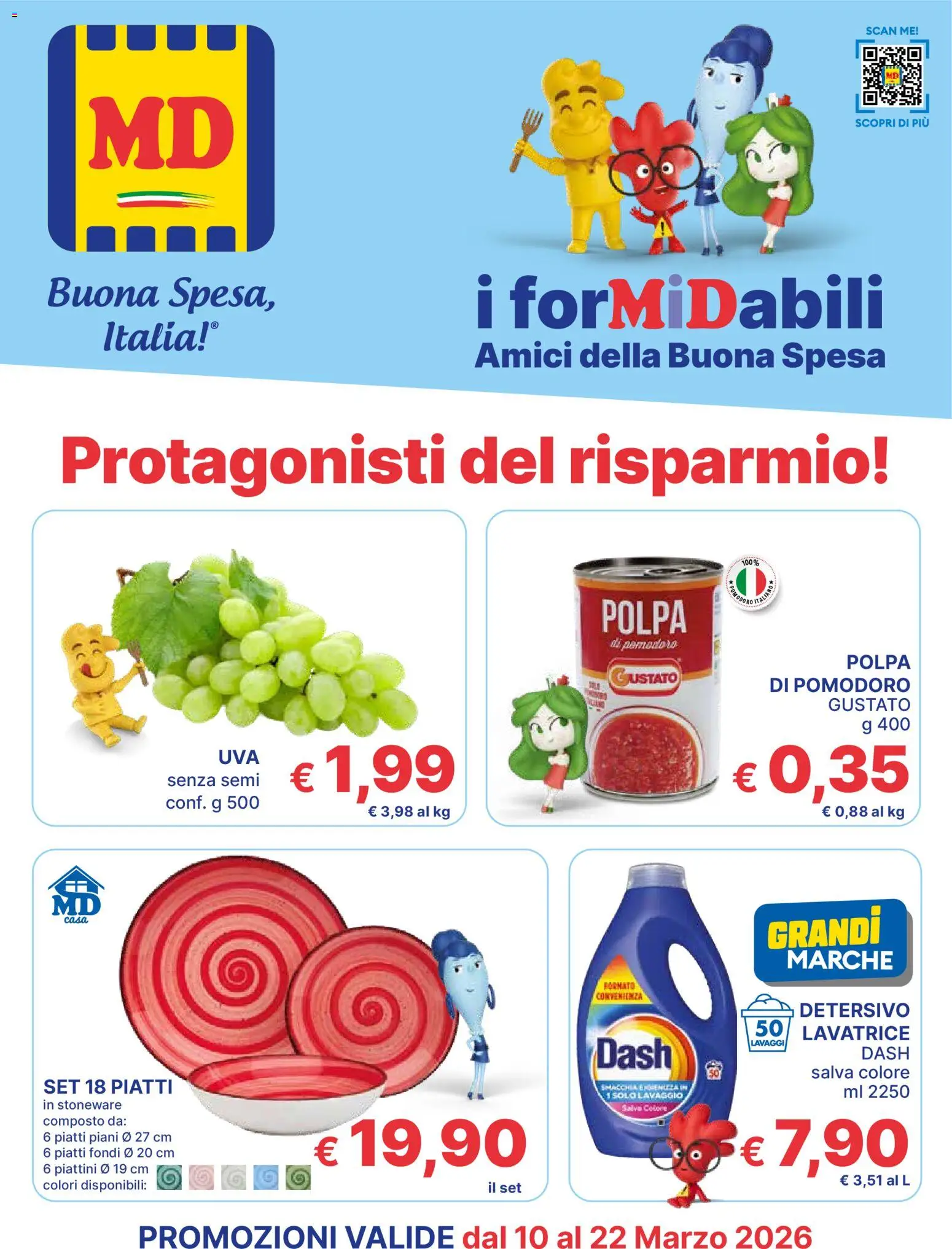 Volantino MD Discount del 10.03.2026 | Pagina: 1 | Prodotti: Pomodoro, Lavatrice