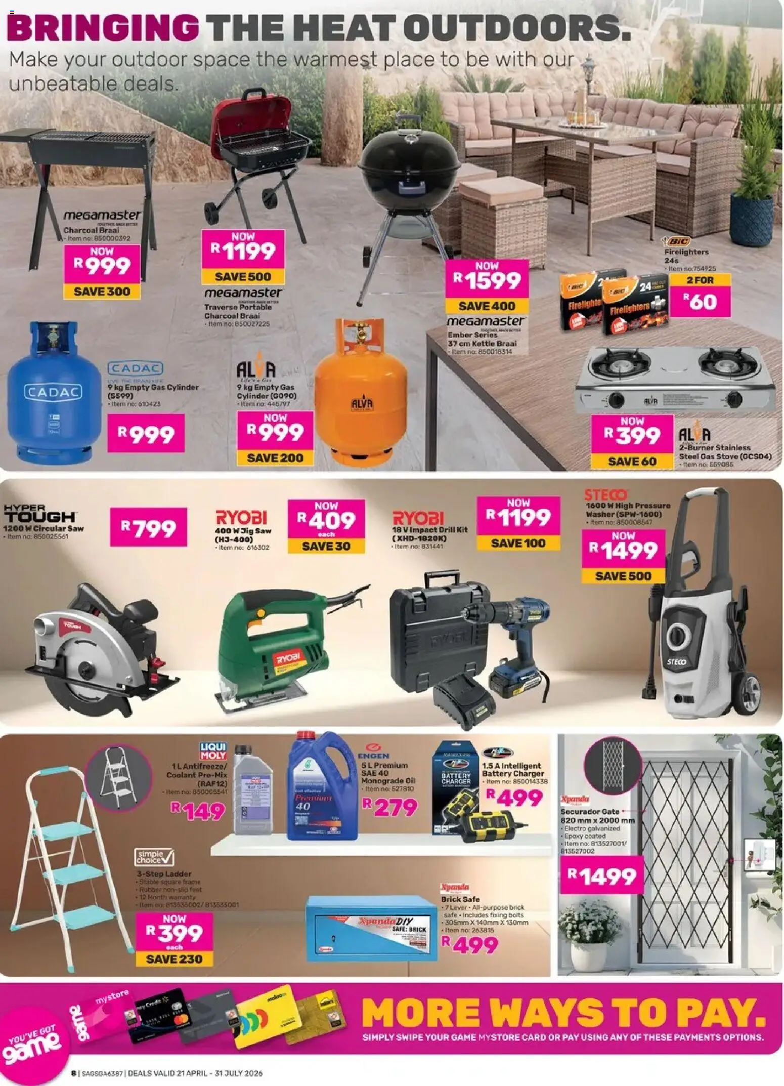 New Game catalogue – valid from 21.04.2026 | Page: 8 | Products: Kettle, Drill, Gate, Gas stove