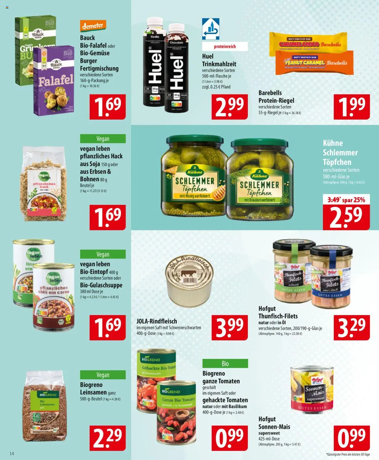 Famila Prospekt 	 - gültig ab dem 25.08.2025 | Seite: 14 | Produkte: Thunfisch, Tomaten, Chili, Saft